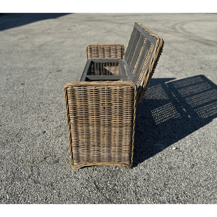 Key Largo Rattan Storage Bench Broward Design Center