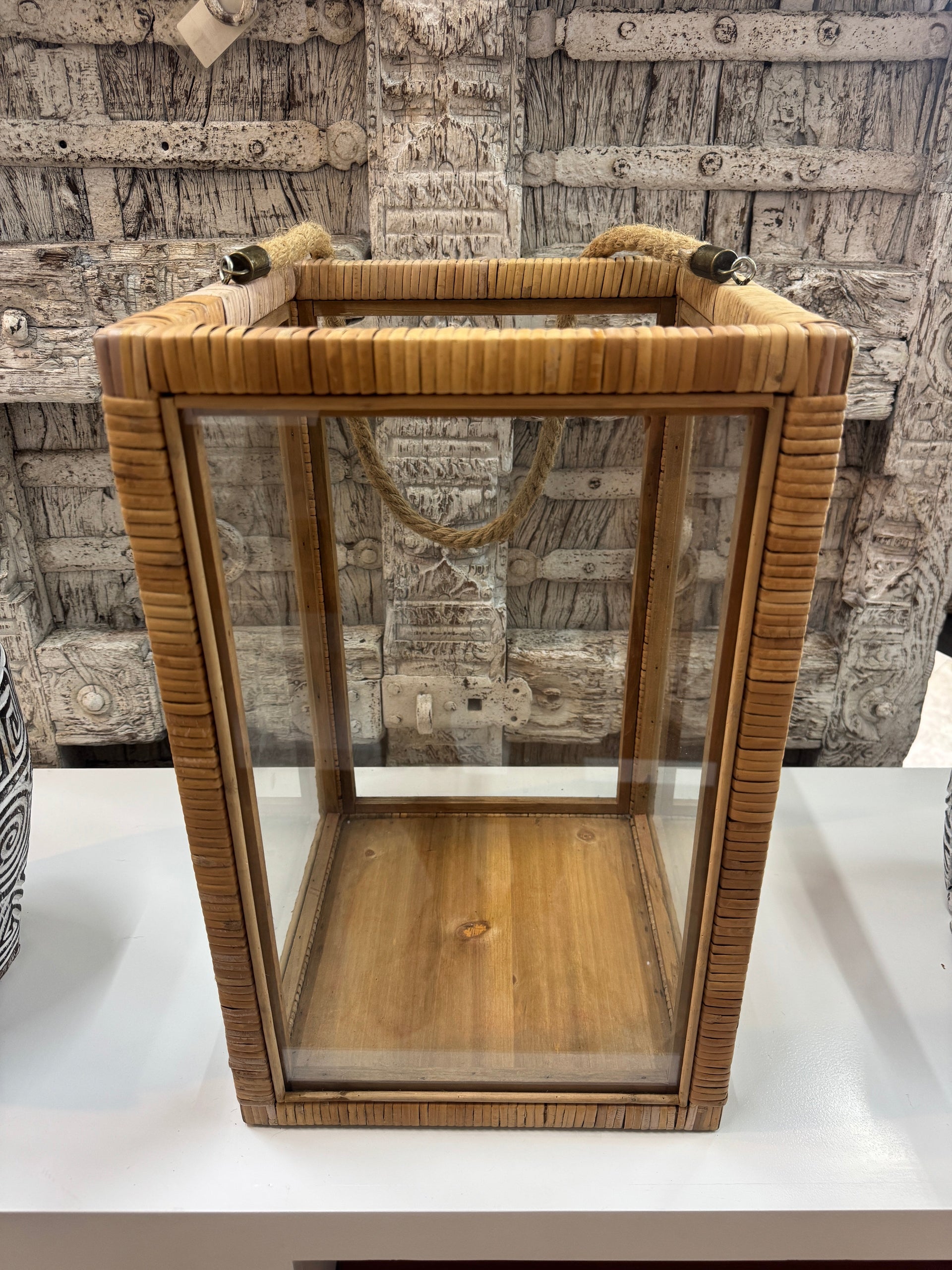 Wicker Lantern (Large) The Broward Design Center