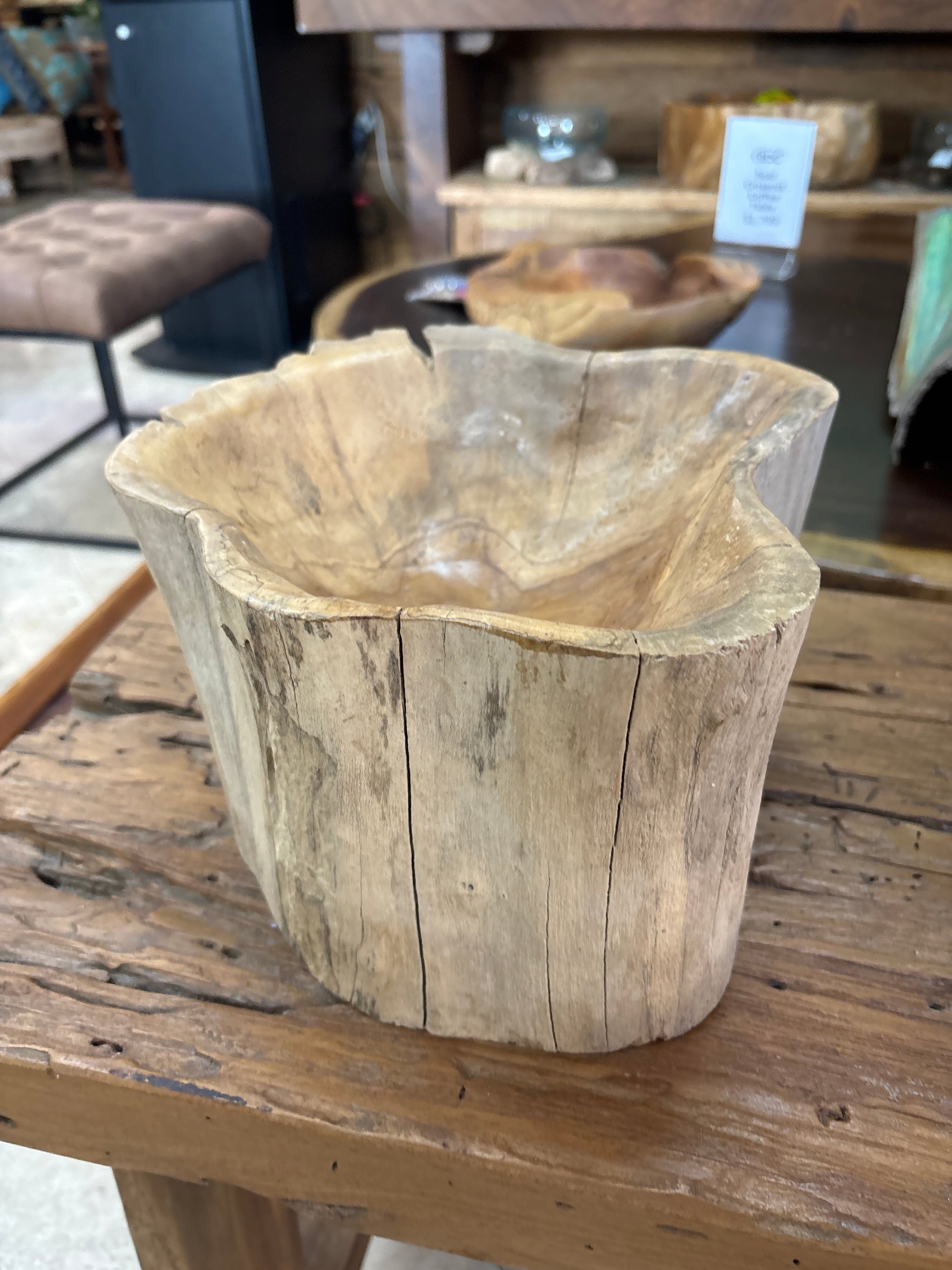 Raw Teak Bowl The Broward Design Center