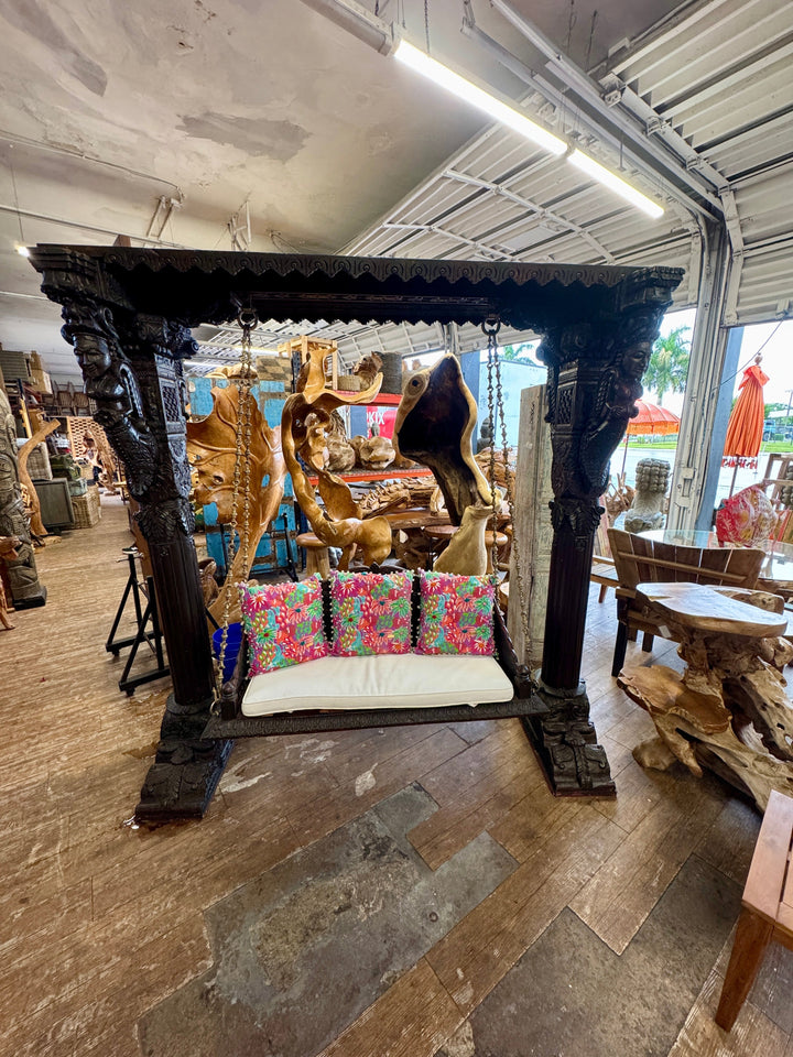 Hand Carved Indian Swing The Broward Design Center