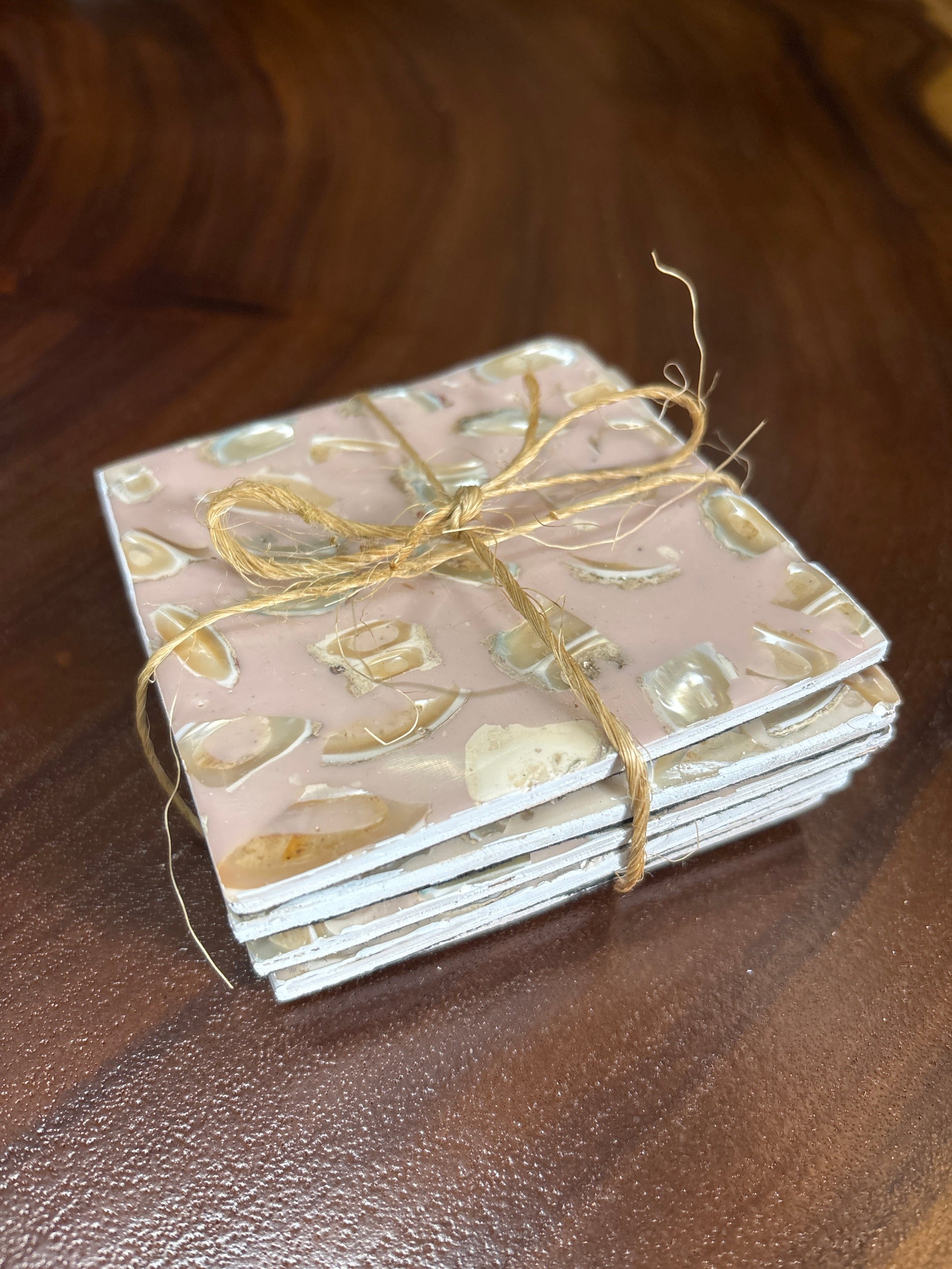 Ceramic Seashell Coasters Set of 6 The Broward Design Center