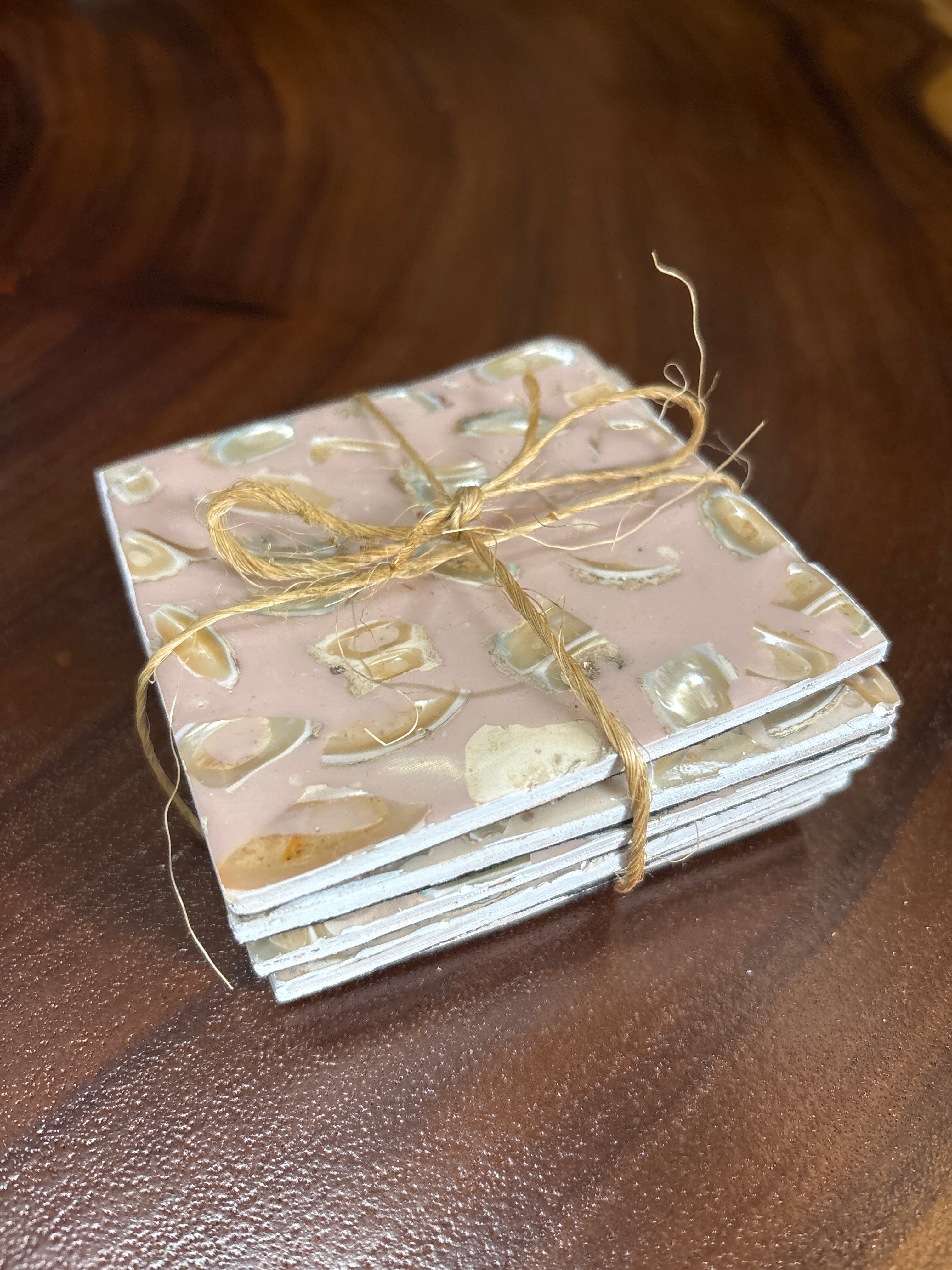 Ceramic Seashell Coasters Set of 6 The Broward Design Center