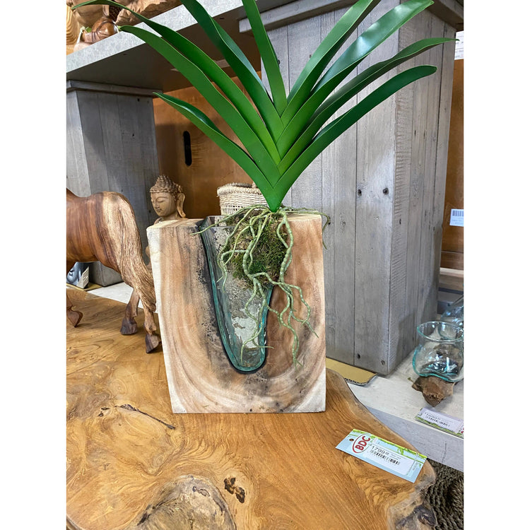 Glass on Teak Base Broward Design Center