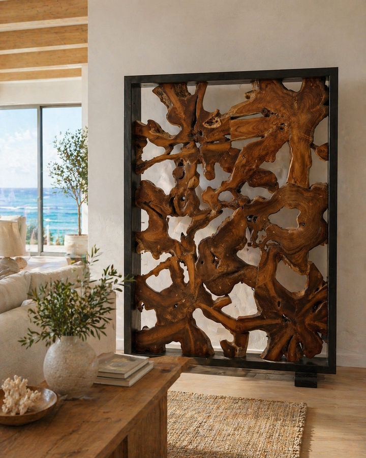 Teak Mosaic Room Divider XL The Broward Design Center