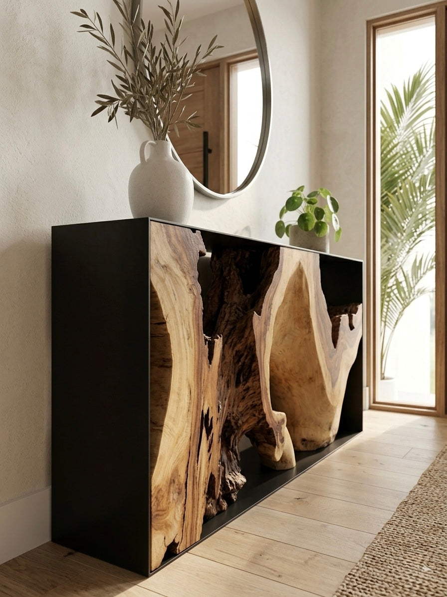 Suar Console With Black Metal Frame (1)