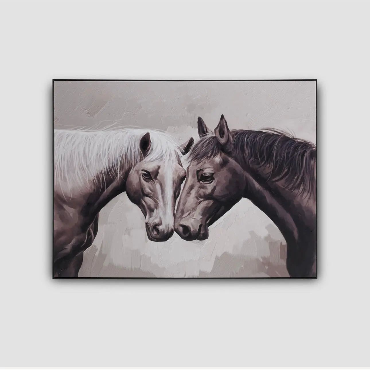 Two Horse Painting with Frame Broward Design Center