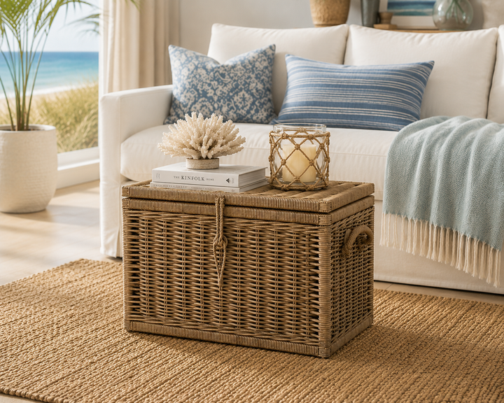 Key Largo Rattan Storage Trunk Broward Design Center