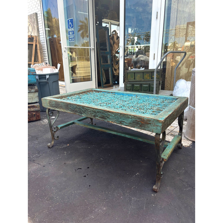 W/D Iron Coffee Table - 48 x 36 x 22 in India Sourcing