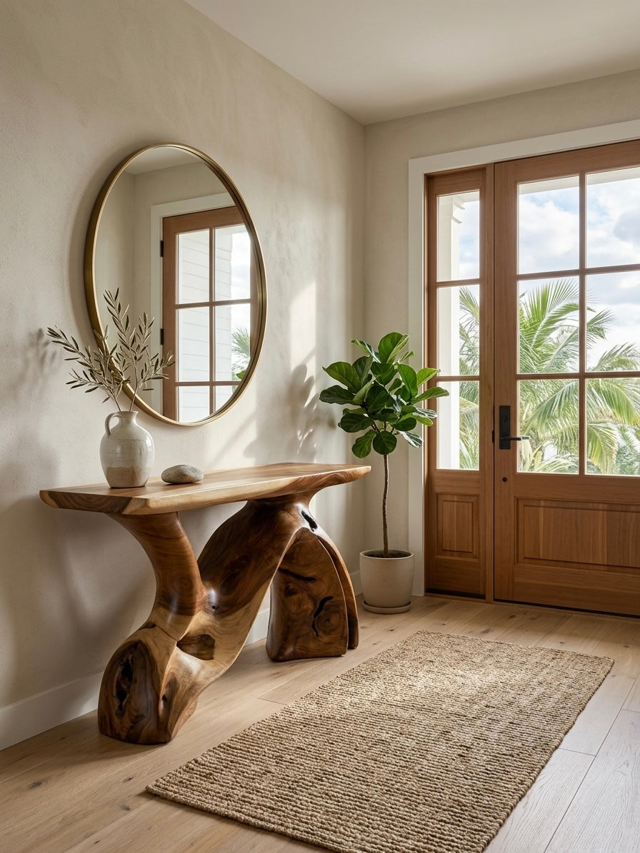 Hand Carved Suar Console (1)