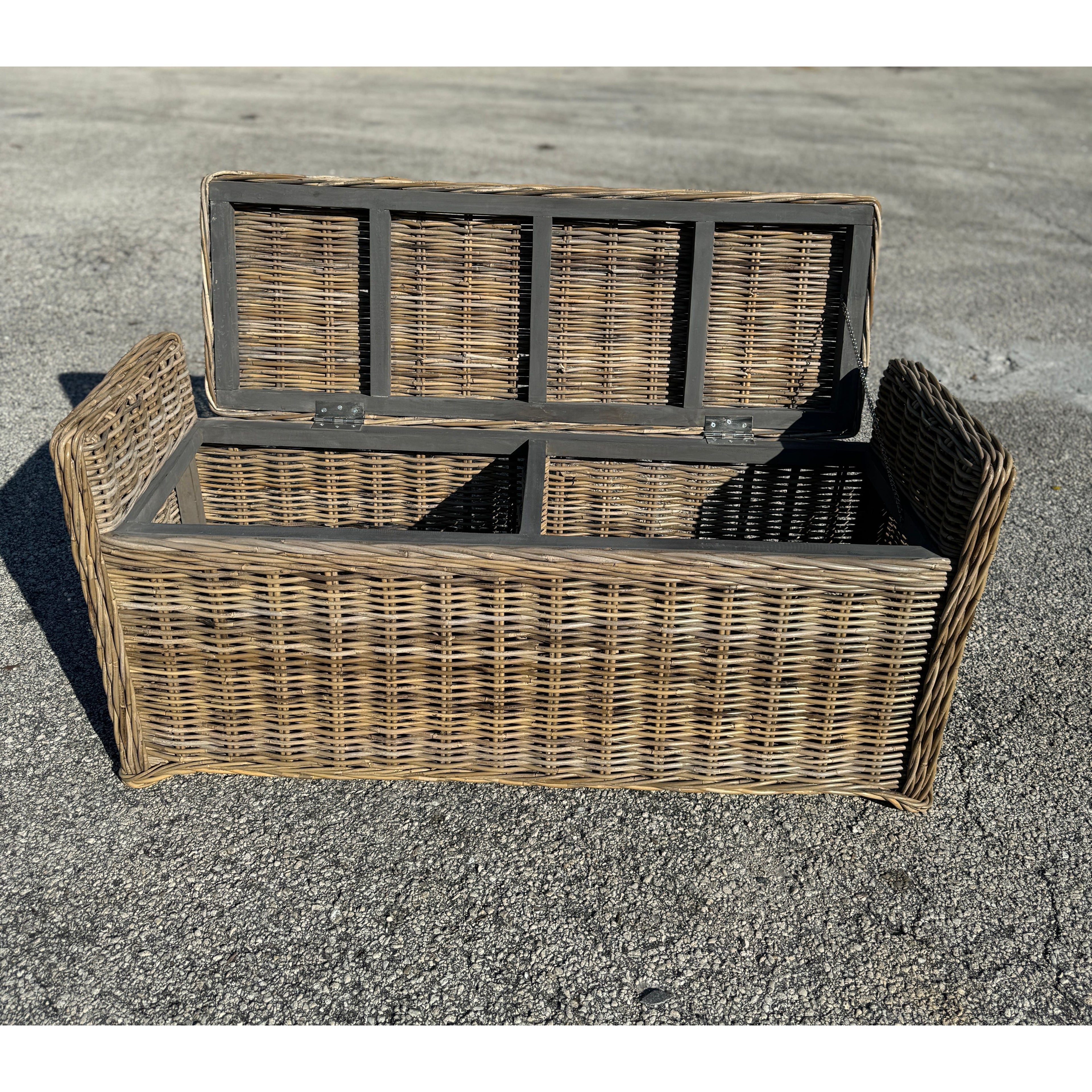 Key Largo Rattan Storage Bench Broward Design Center