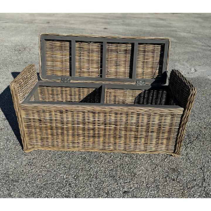Key Largo Rattan Storage Bench Broward Design Center