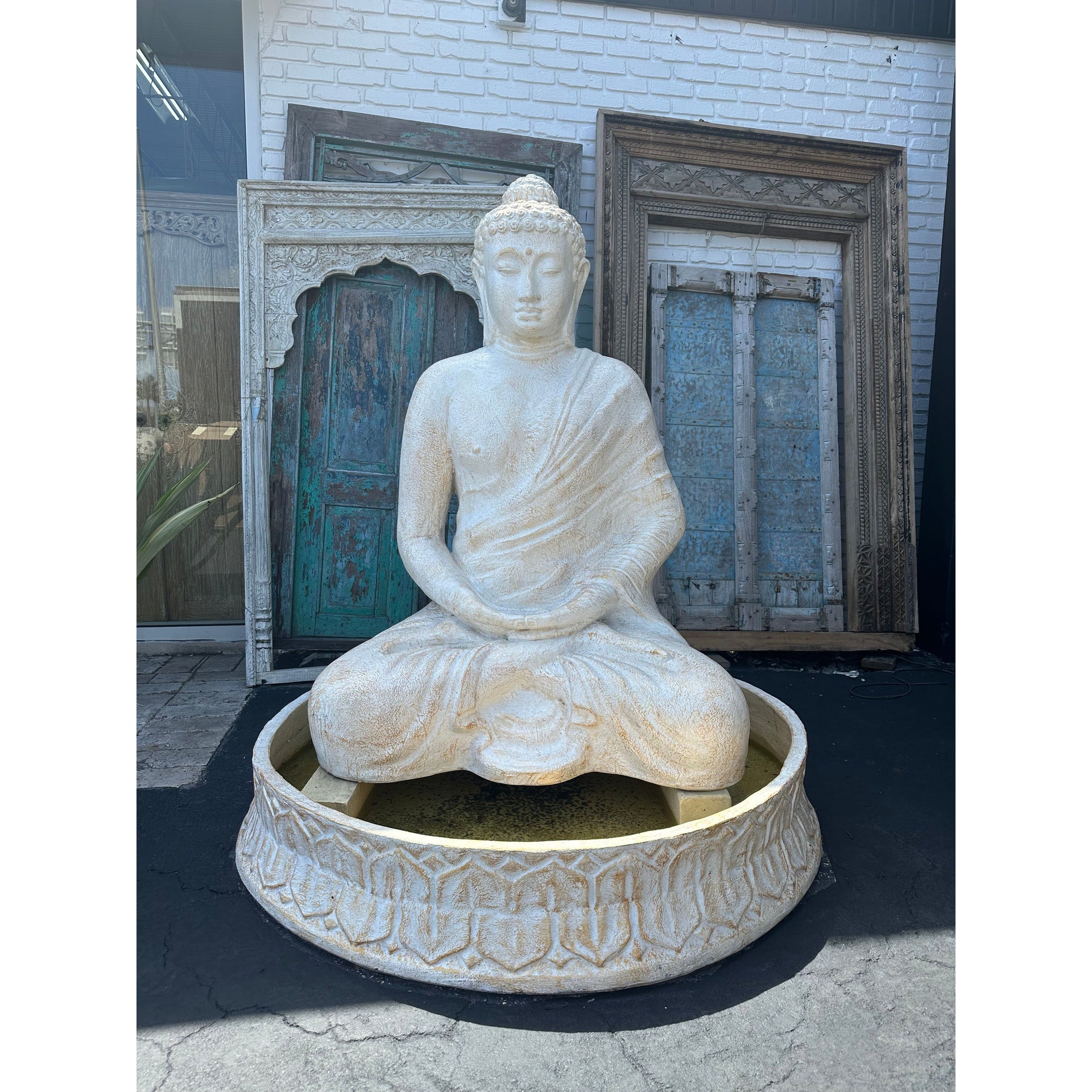 White Buddha Fountain The Broward Design Center
