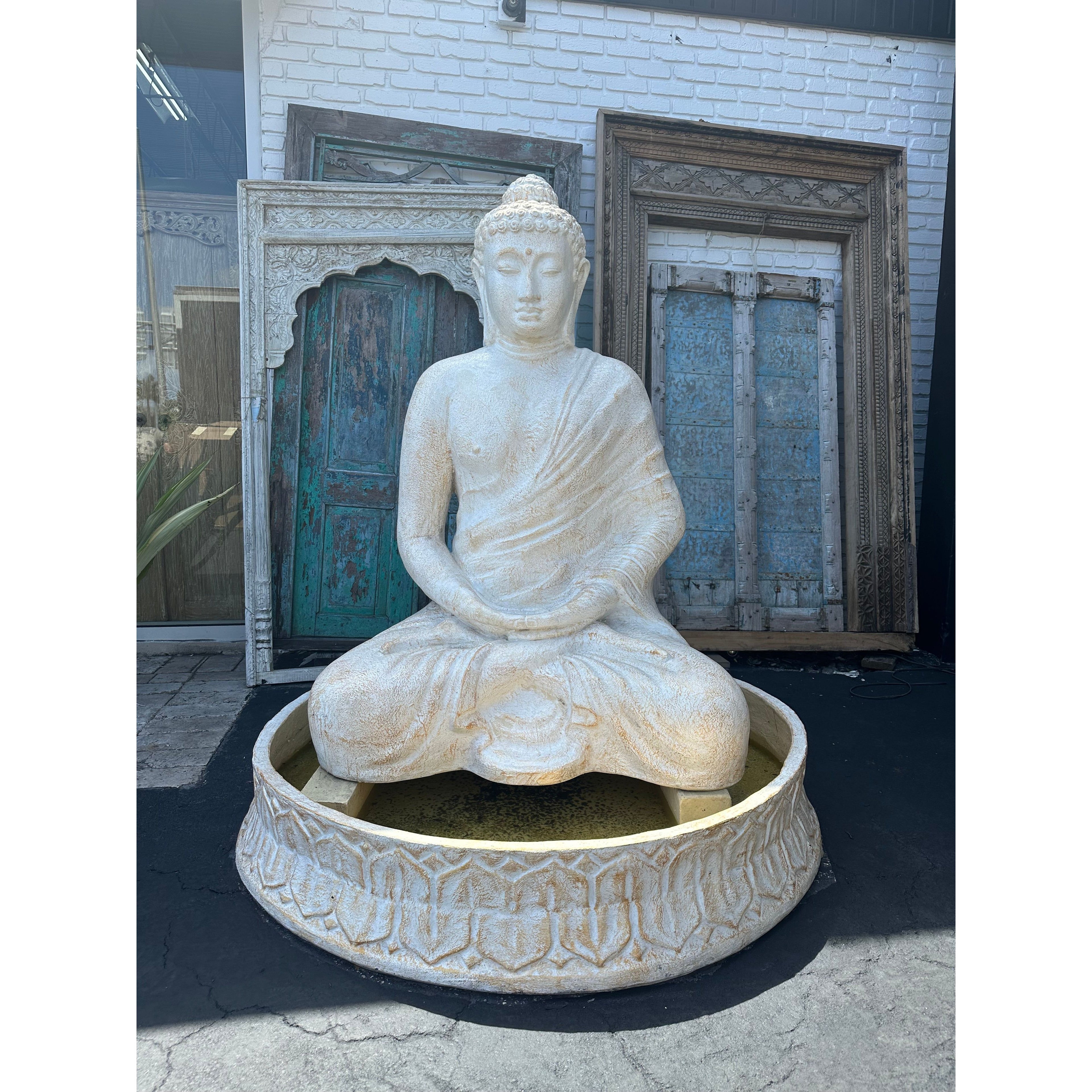 White Buddha Fountain The Broward Design Center