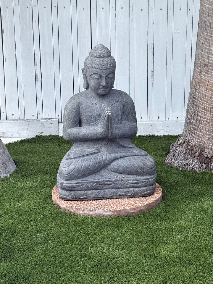 RIVER STONE SITTING BUDDHA Anteak
