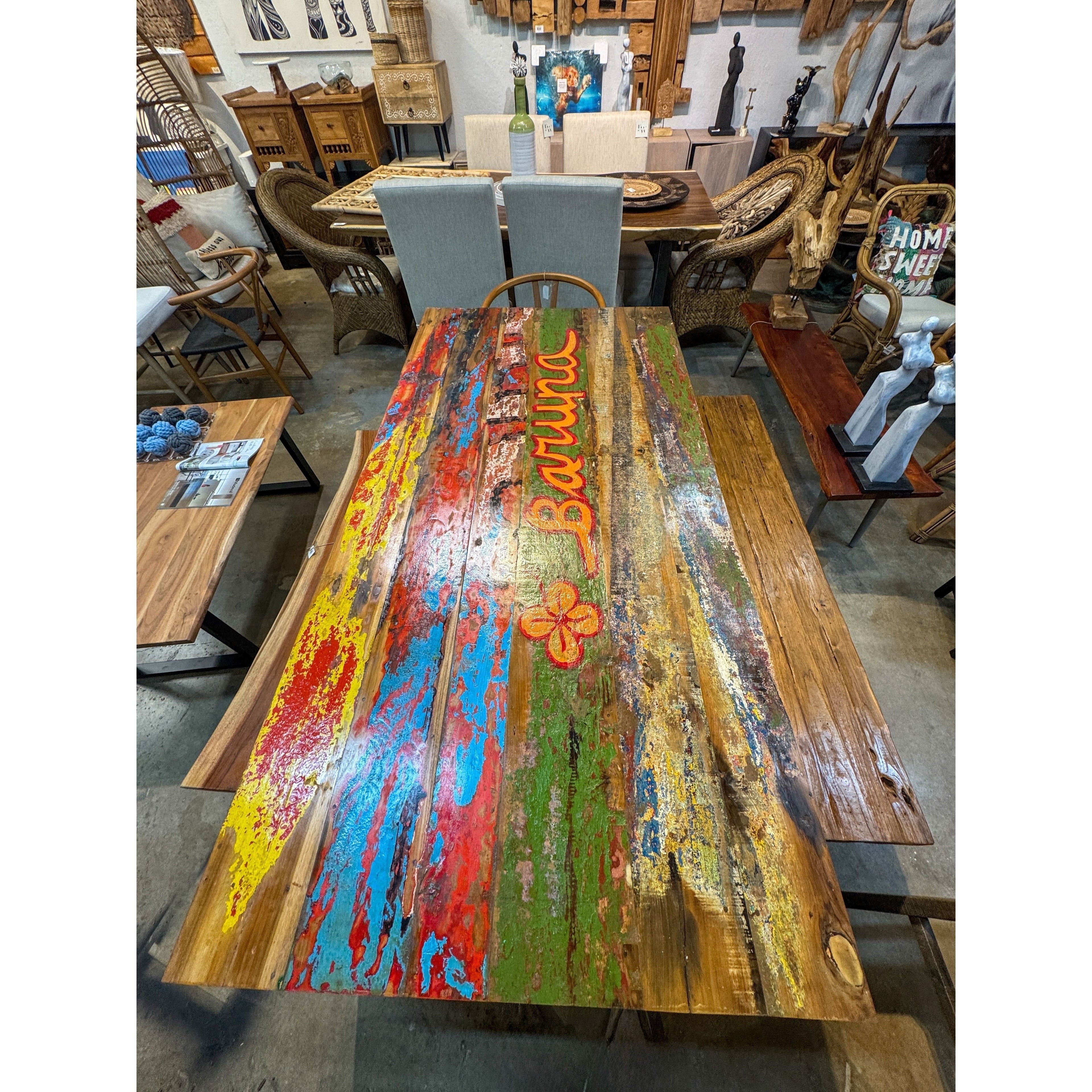 RECYCLED BOAT DINING TABLE 200 X 100 CM Anteak