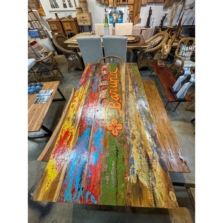 RECYCLED BOAT DINING TABLE 200 X 100 CM Anteak