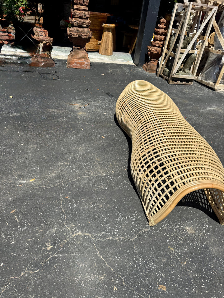 Rattan Free Form Minimalist Bench 200 Cm Broward Design Center