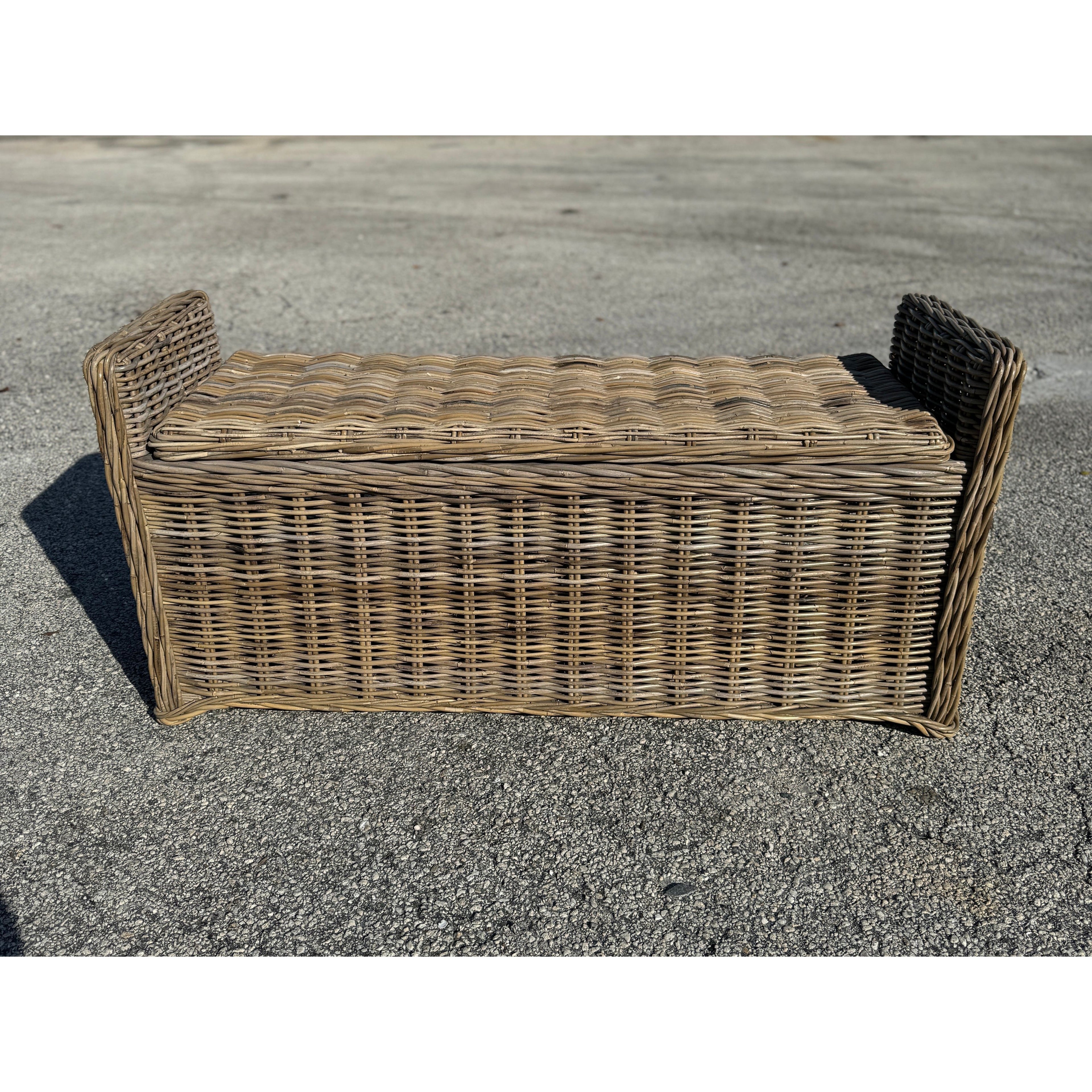 Key Largo Rattan Storage Bench Broward Design Center