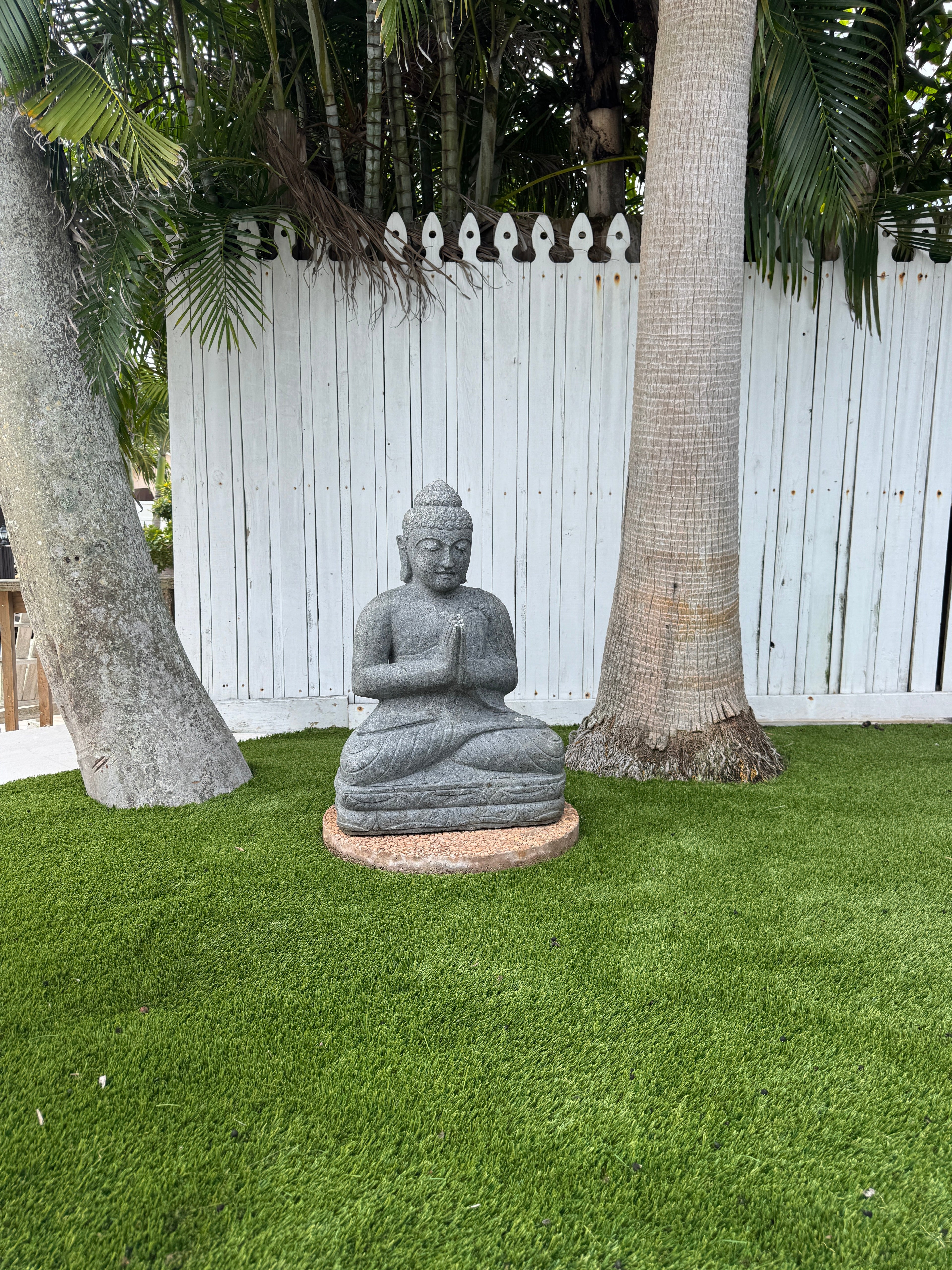 RIVER STONE SITTING BUDDHA Anteak