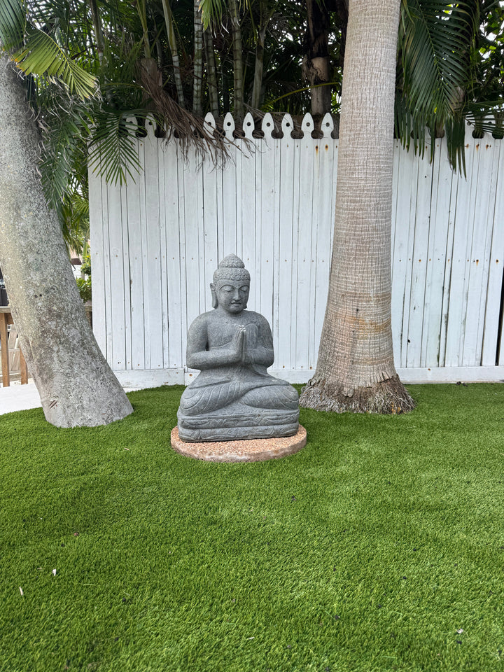 RIVER STONE SITTING BUDDHA Anteak