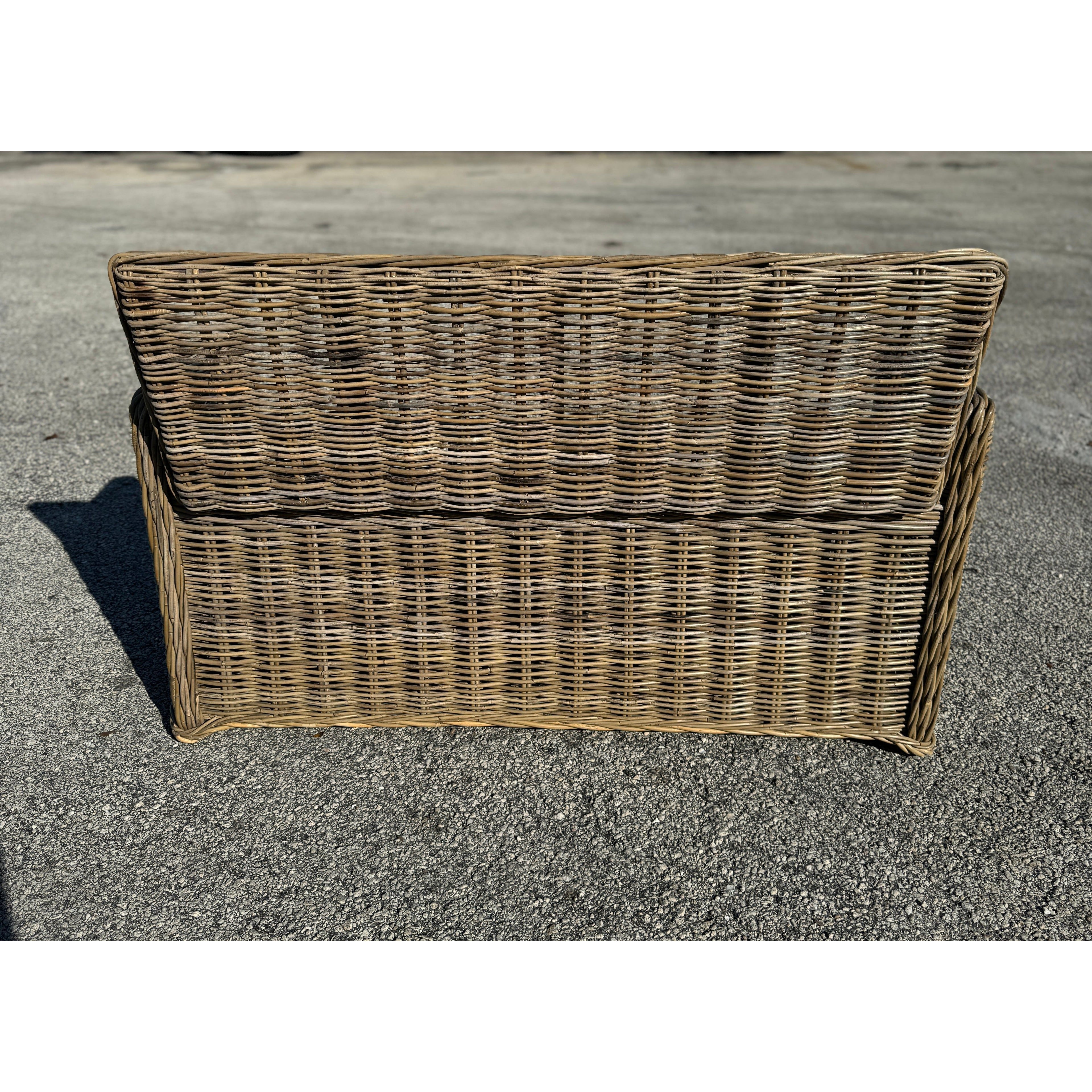 Key Largo Rattan Storage Bench Broward Design Center