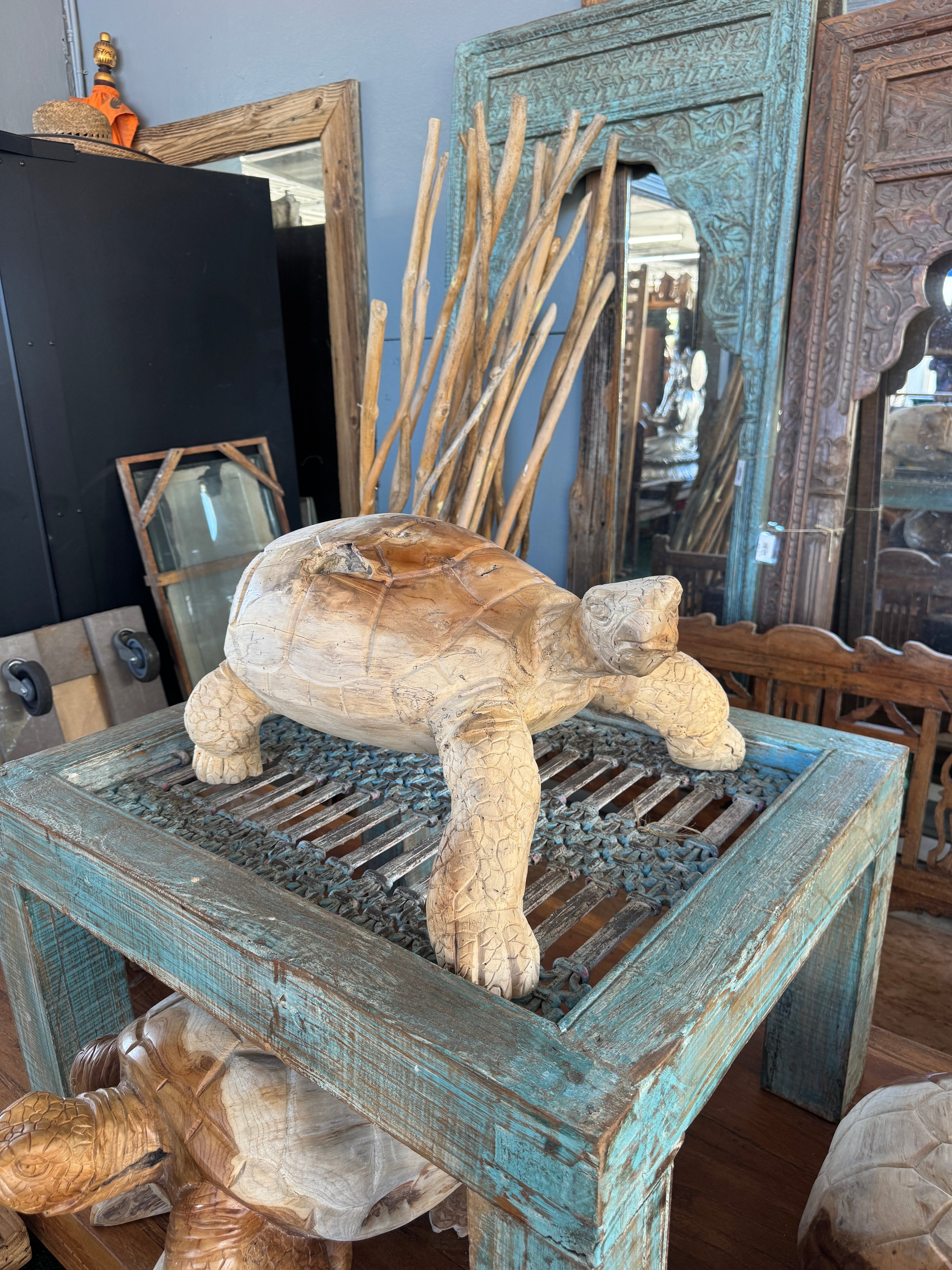 Teak Sea Turtle Carving 60 Cm Broward Design Center
