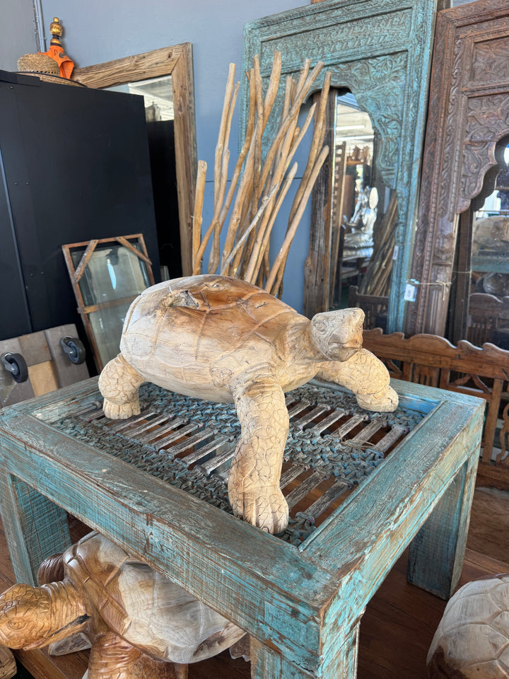 Teak Sea Turtle Carving 60 Cm Broward Design Center