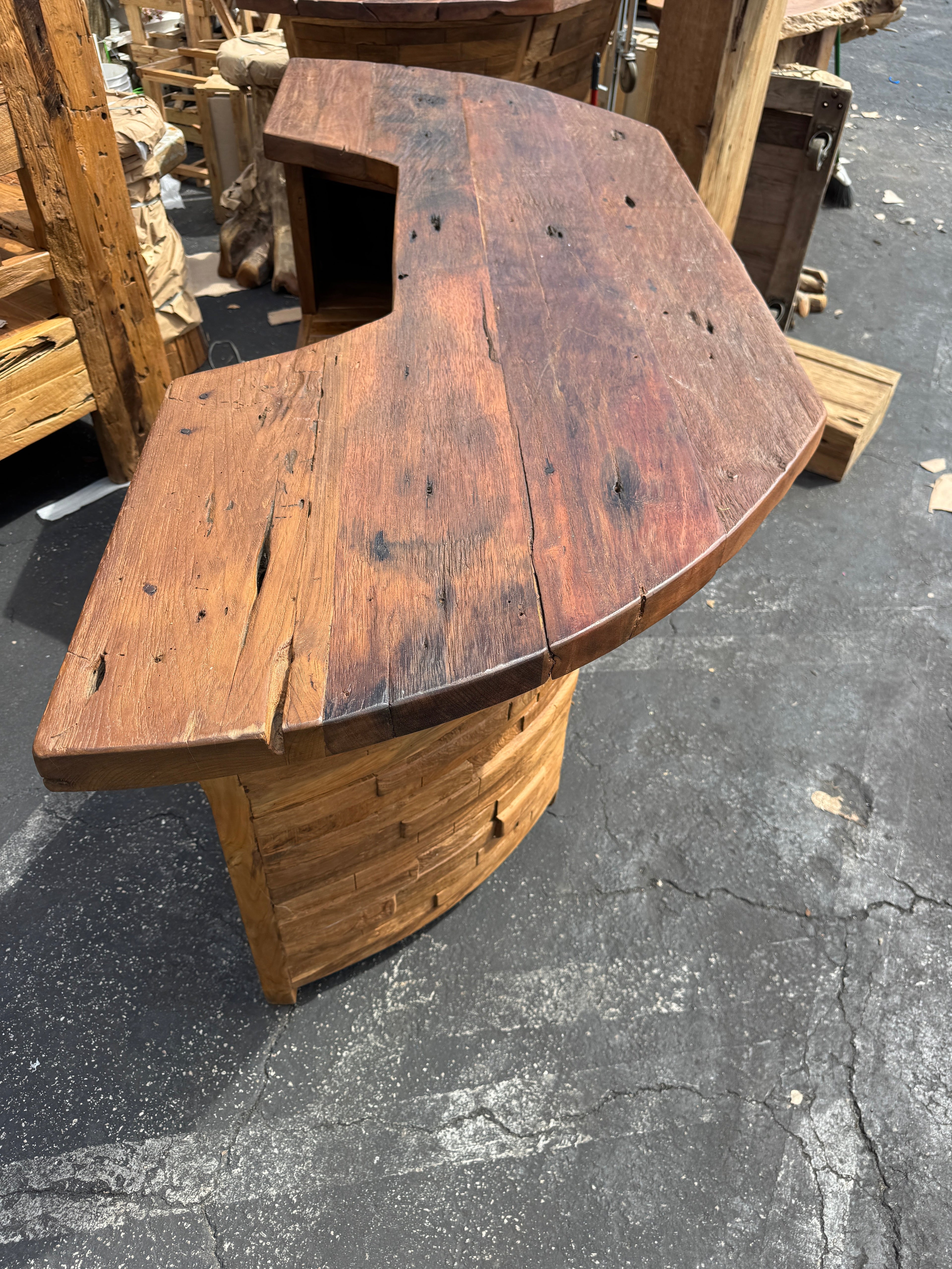 Mosaic Teak Bar Wrap Style Broward Design Center