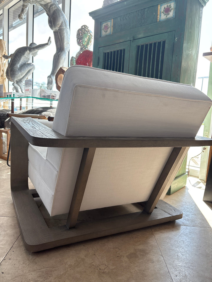 White Linen Arm Chair The Broward Design Center