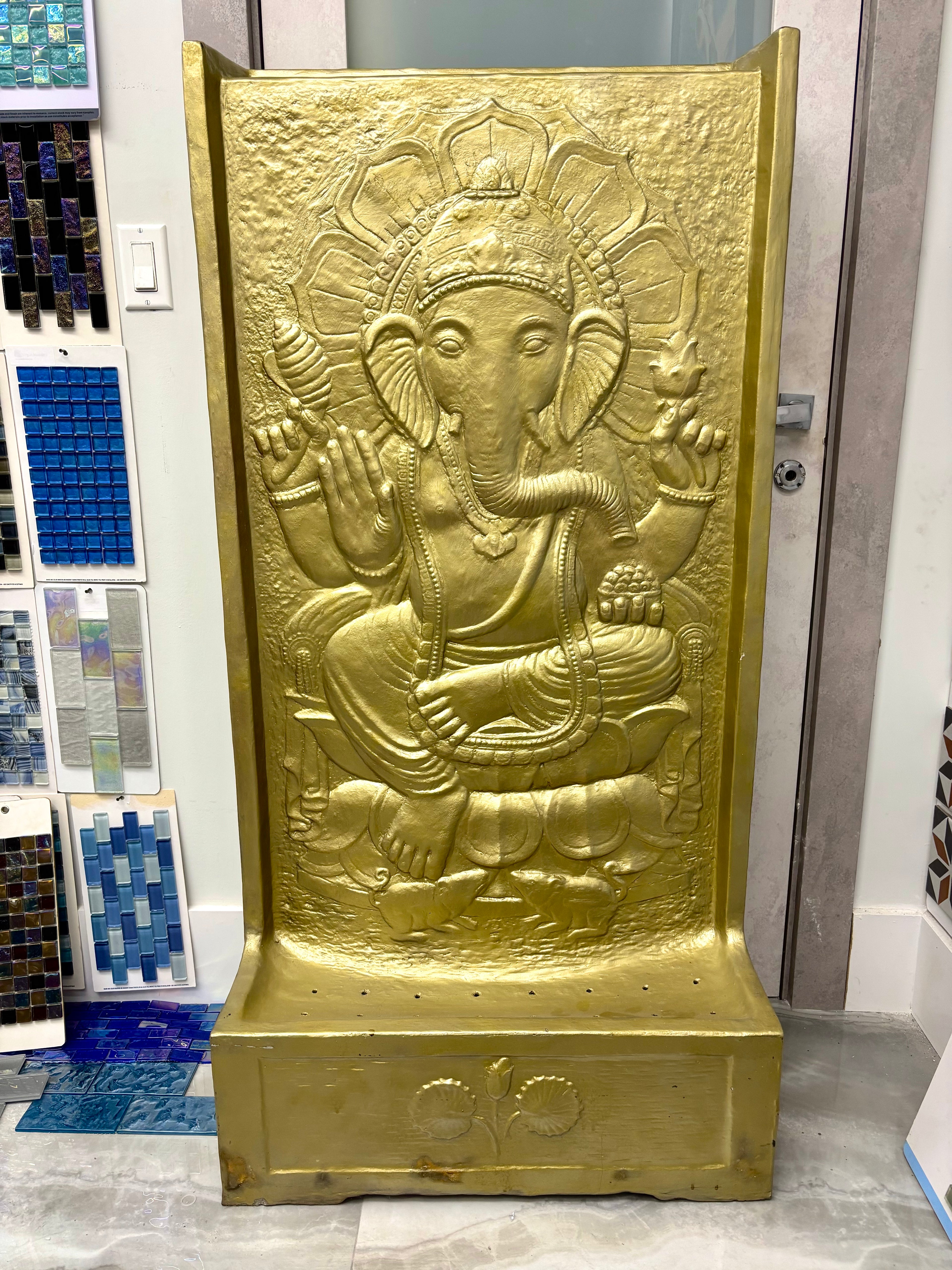 Gold Ganesha Fountain Broward Design Center