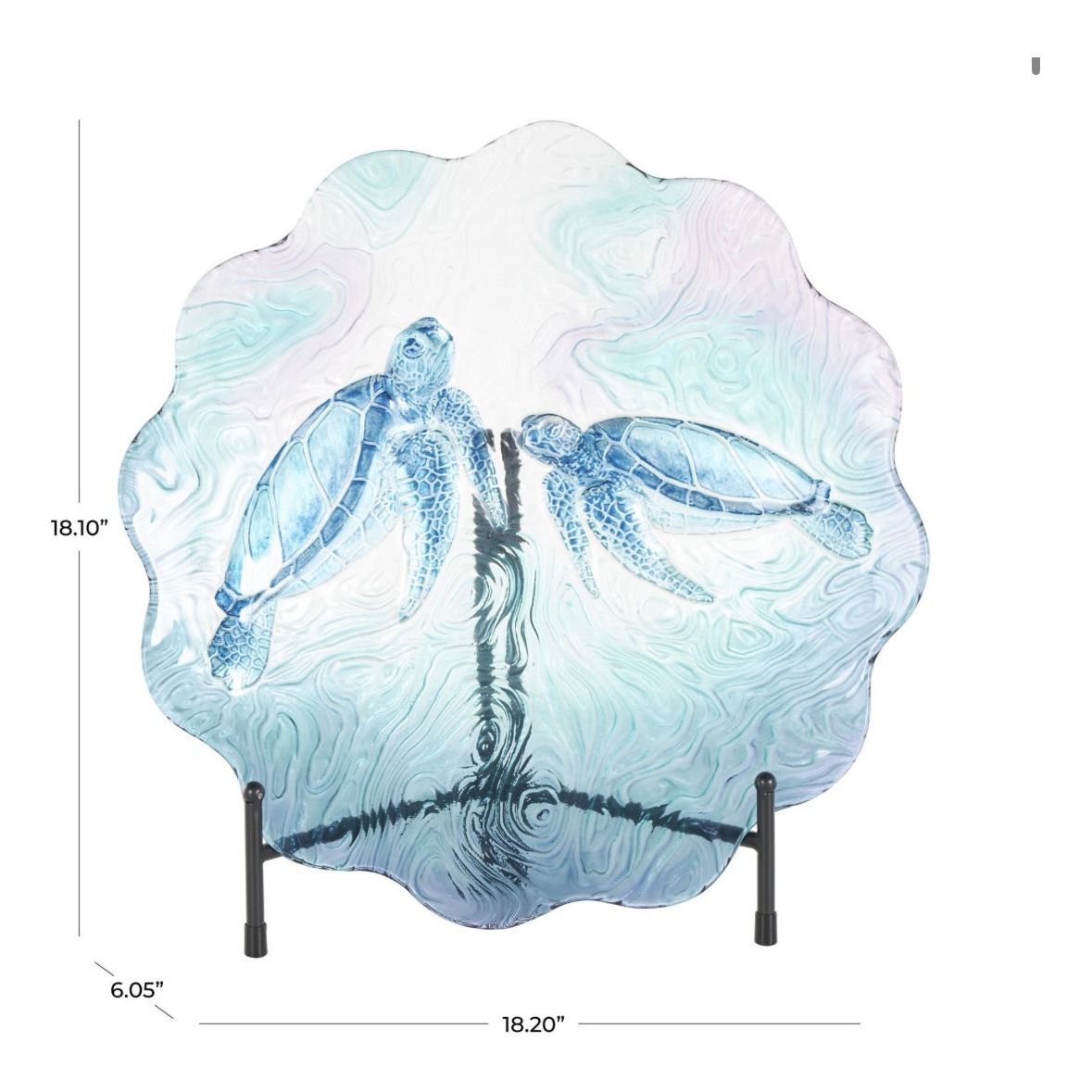 Blue Glass Sea turtle Decorative Plate The Broward Design Center