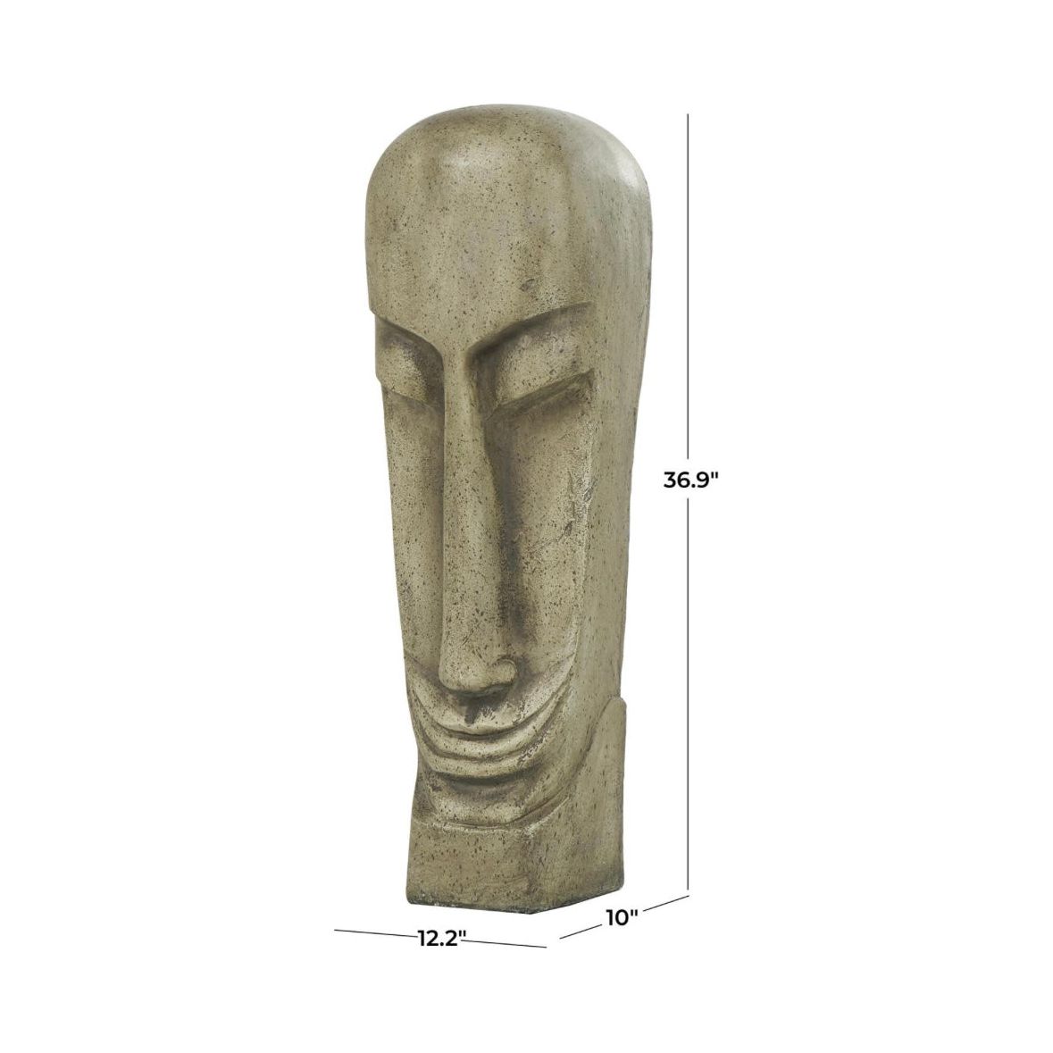 Gray Resin Face Sculpture UMA