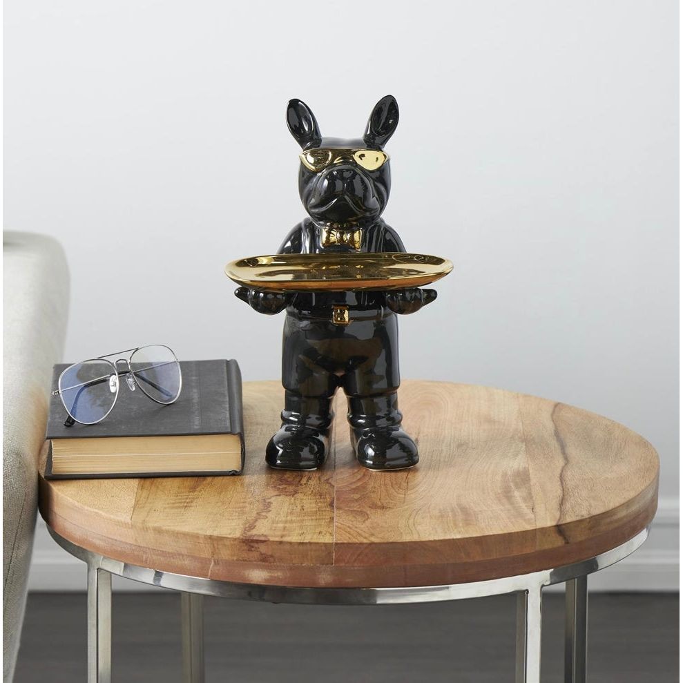 Black Ceramic Bulldog The Broward Design Center