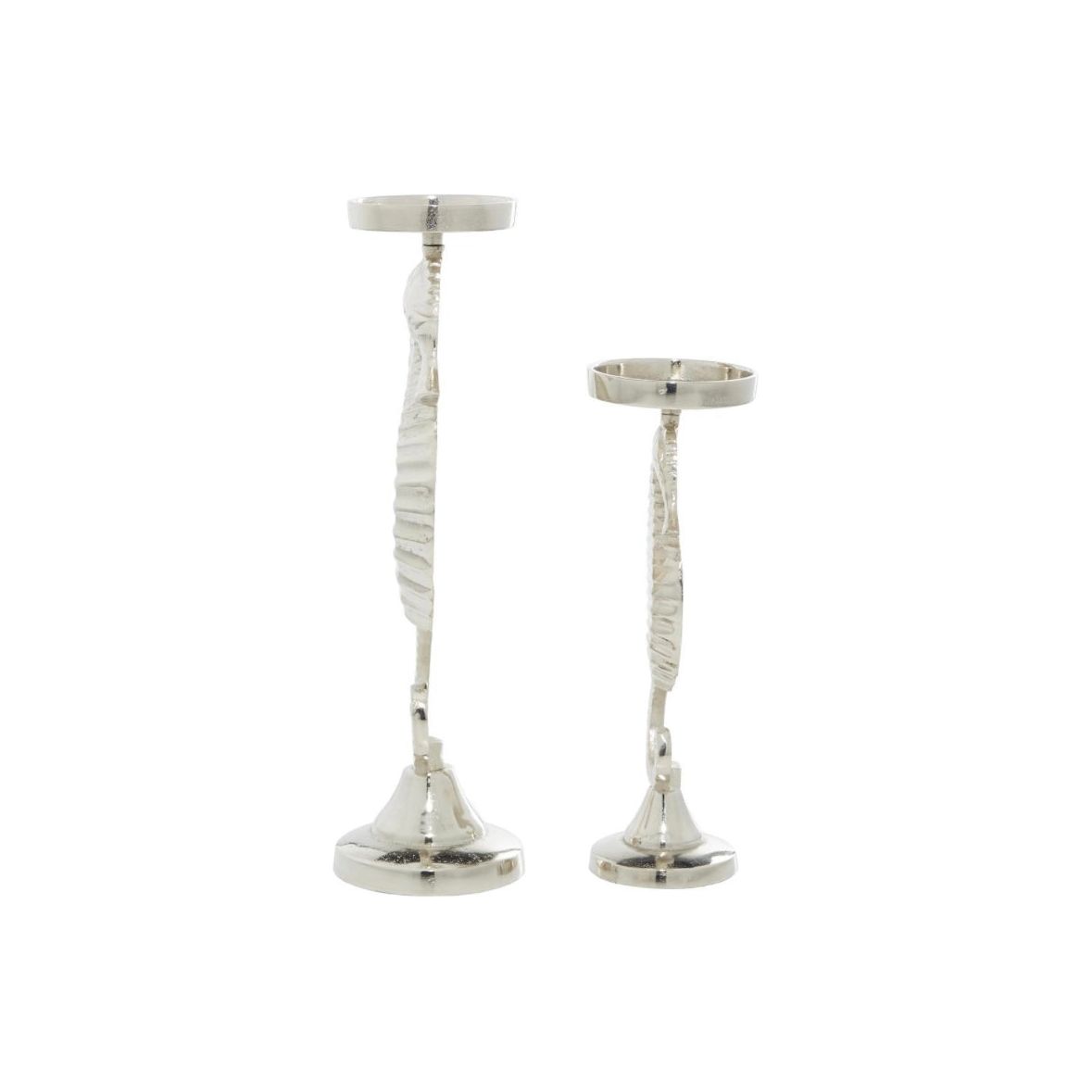 Silver Aluminum Seahorse Candle Holder (Set of 2) UMA