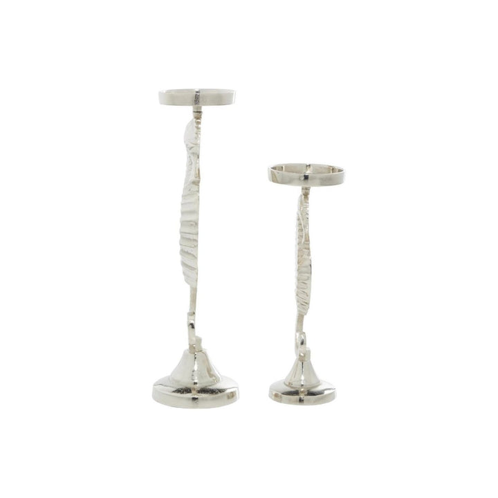 Silver Aluminum Seahorse Candle Holder (Set of 2) UMA