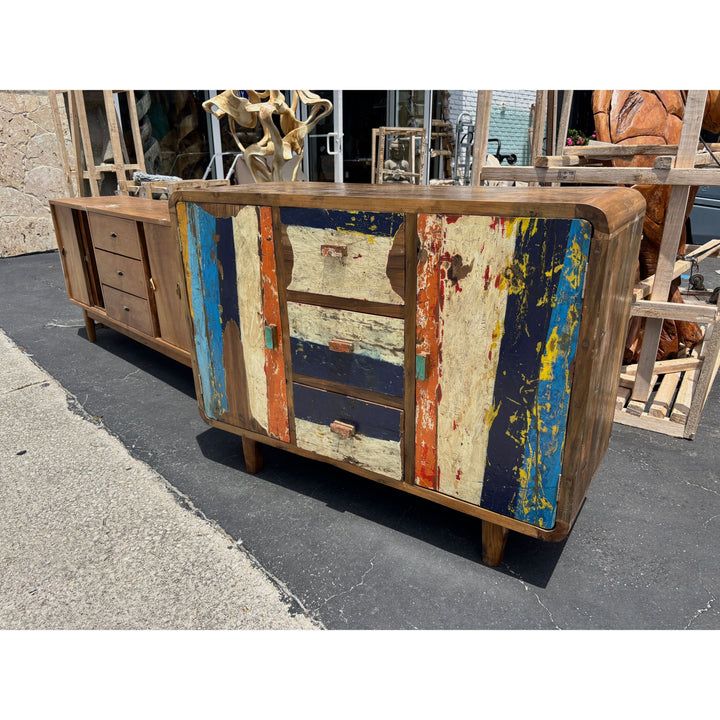 RECYCLED BOAT 2 DOOR/3 DRAWER BUFFET - A Anteak