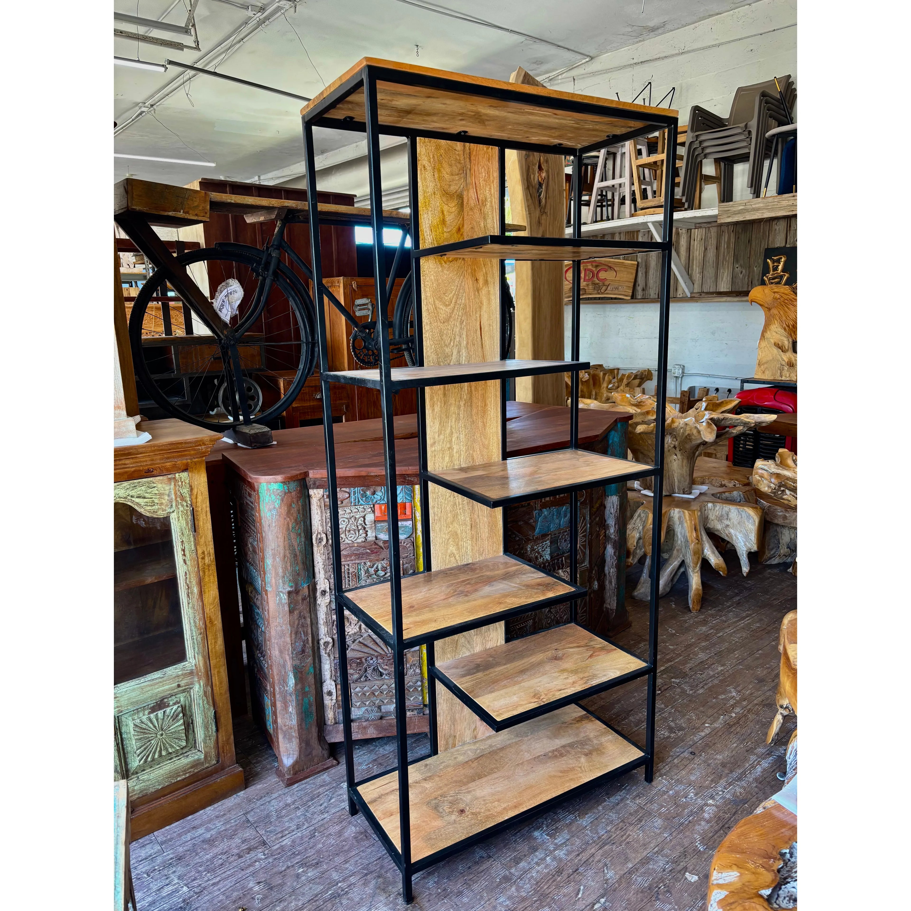 W/D Iron Book Shelf - 35 x 16 x 79 in India Sourcing