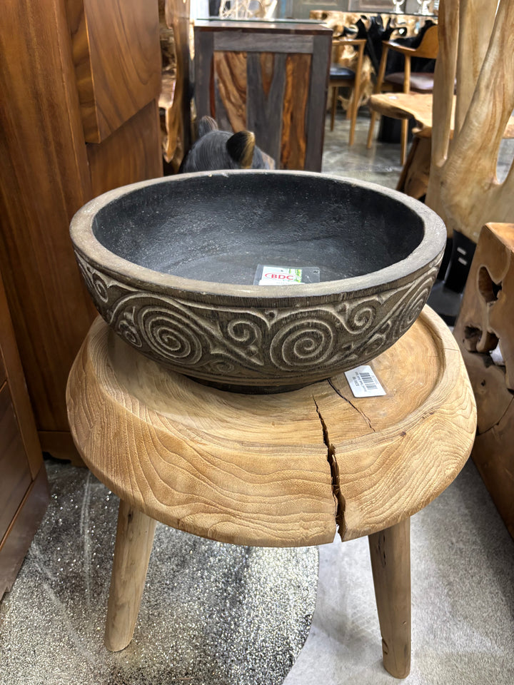 Carved Wooden Bowl Broward Design Center