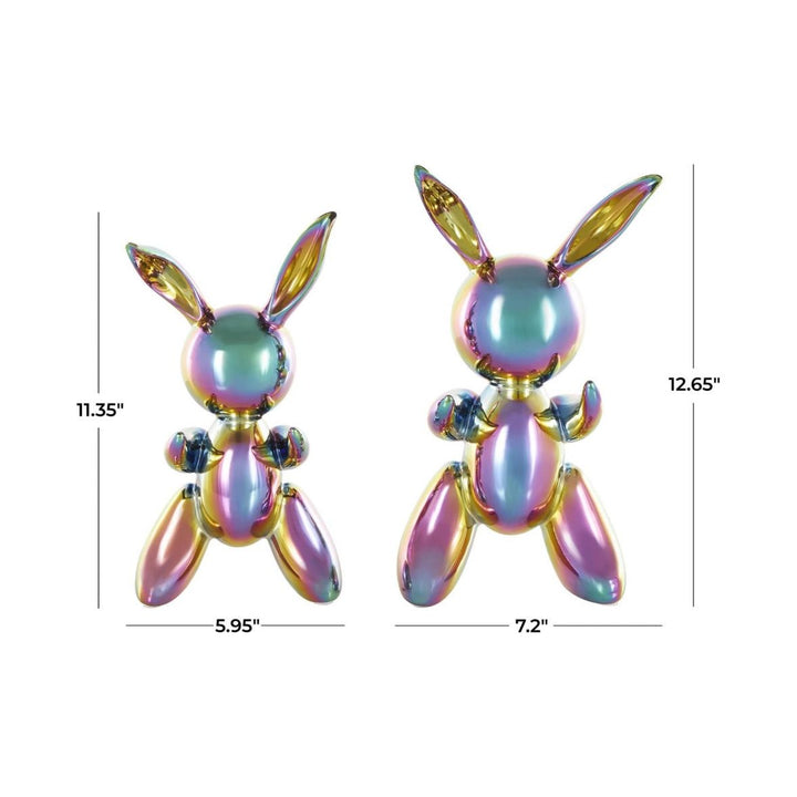 Multi Colored Ceramic Rabbit (Set of 2) UMA