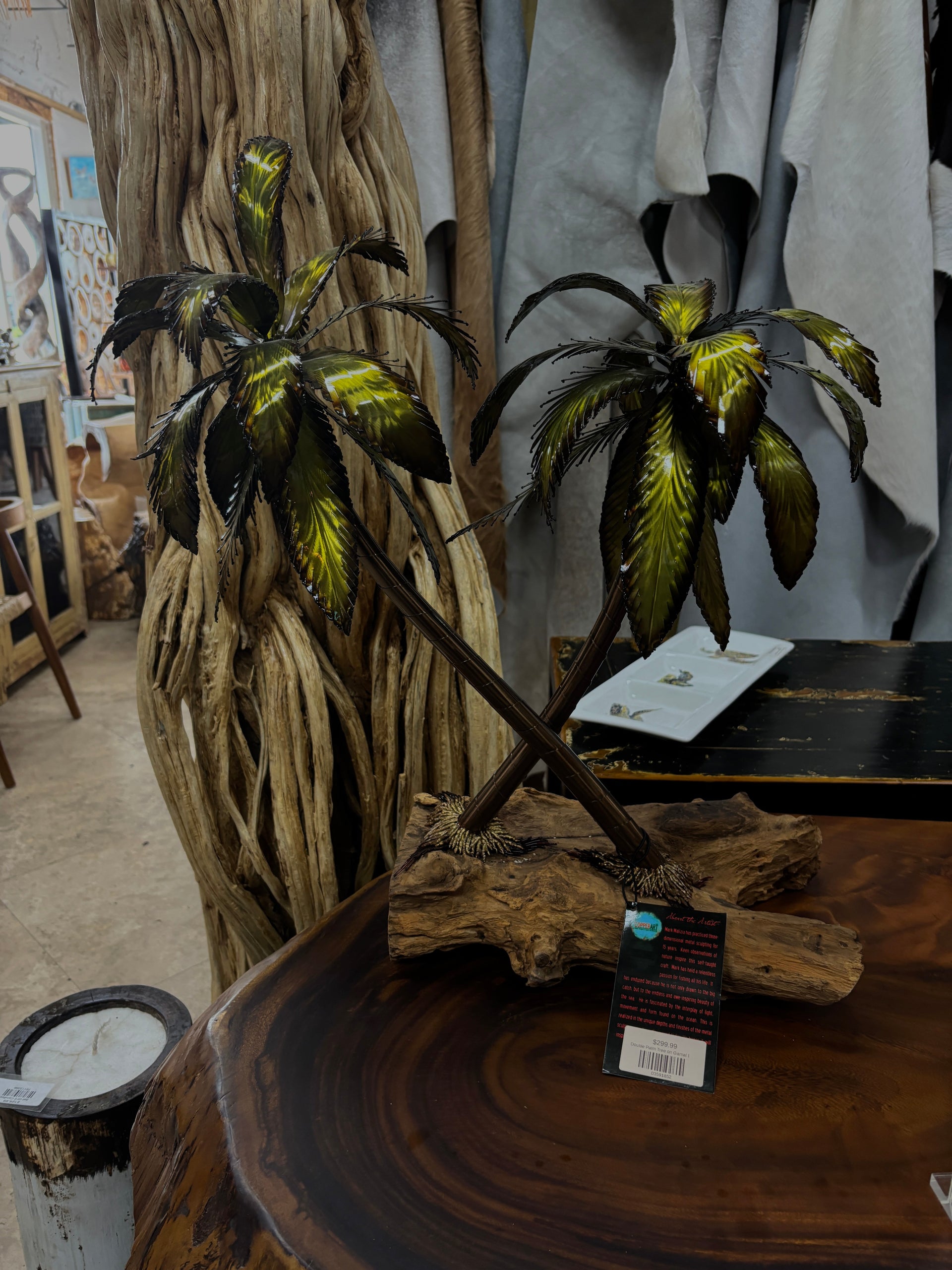 Double Palm Tree on Gamal Base copperart