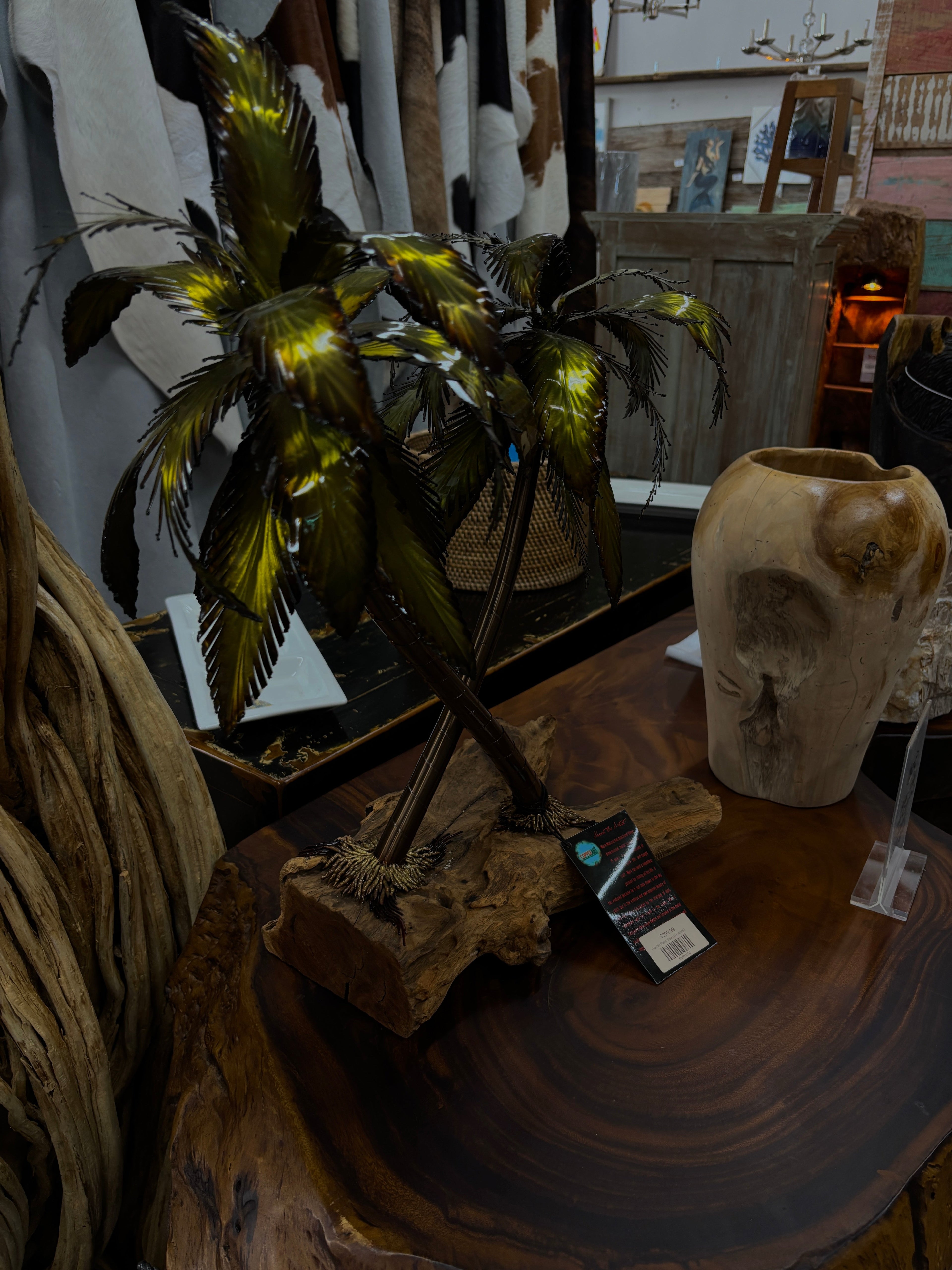 Double Palm Tree on Gamal Base copperart