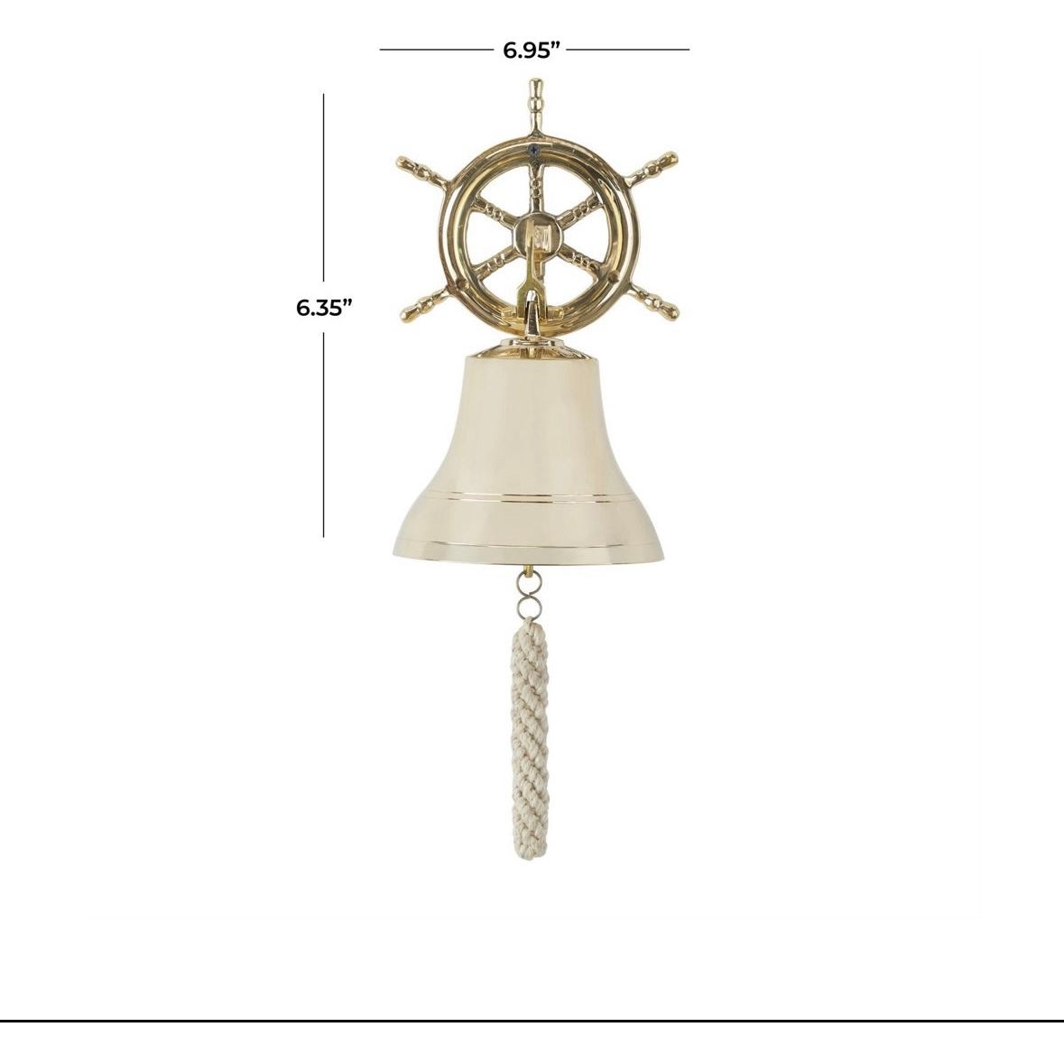 Metal Bell Wall Decor w/ Ship Wheel Backing UMA