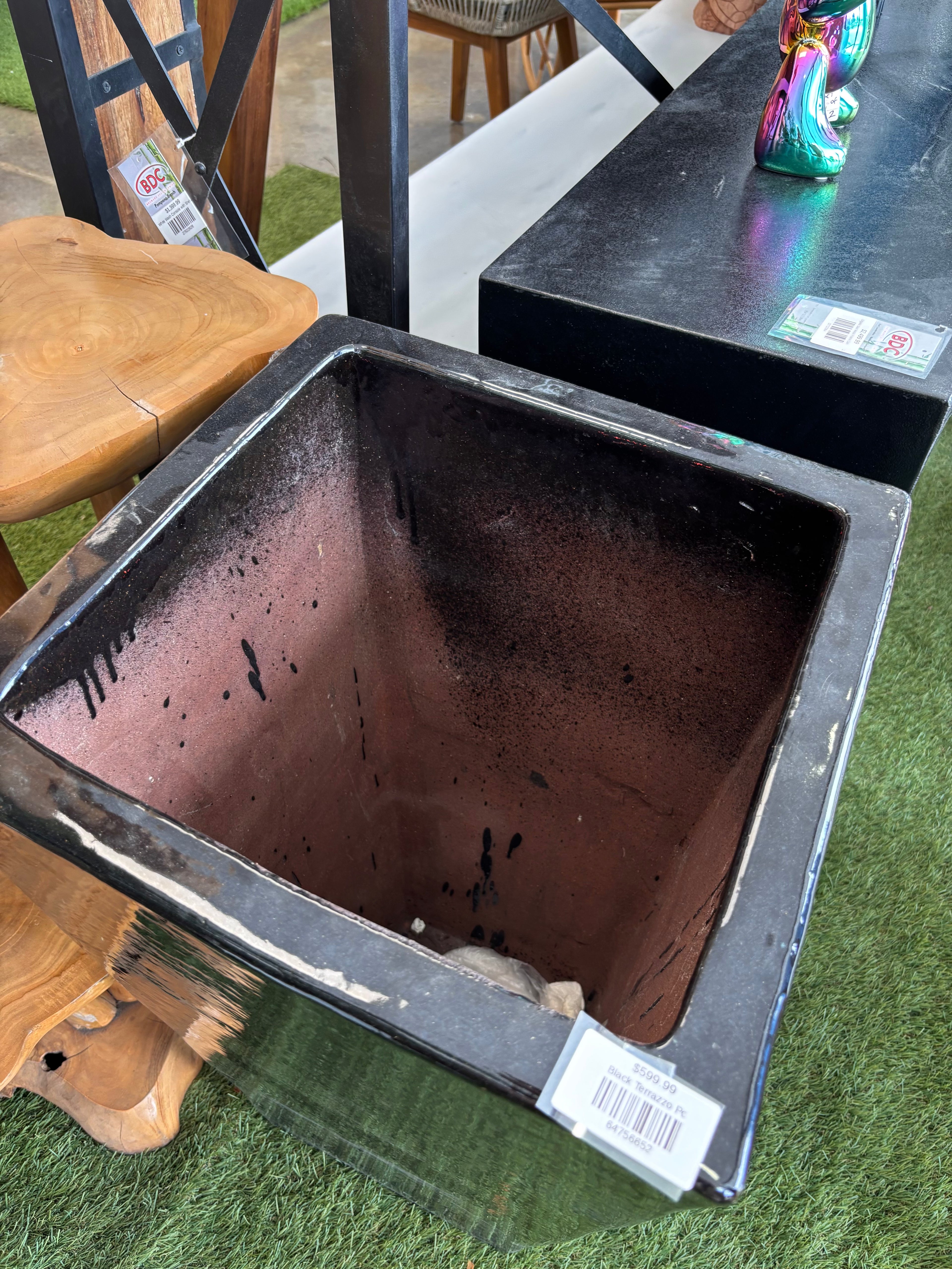 Black Terrazzo Pot Broward Design Center