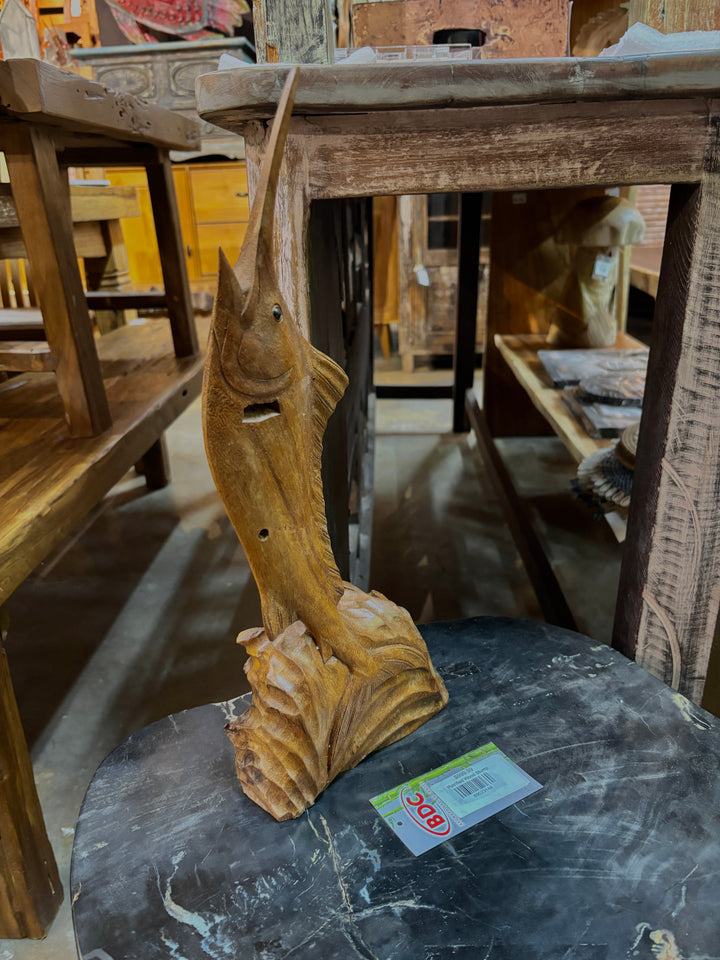 Teak Marlin Sculpture Broward Design Center