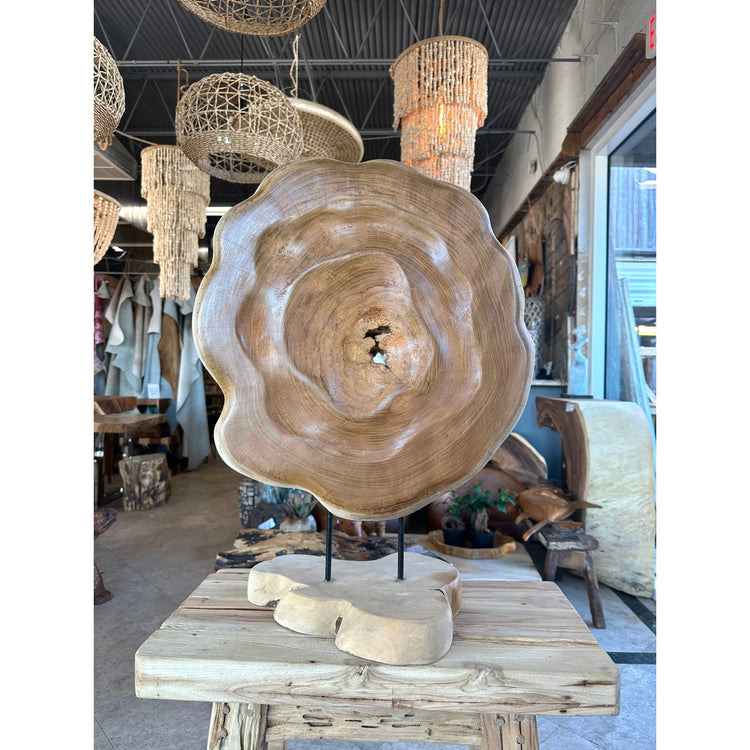 Suar Carved Deco on Stand Anteak