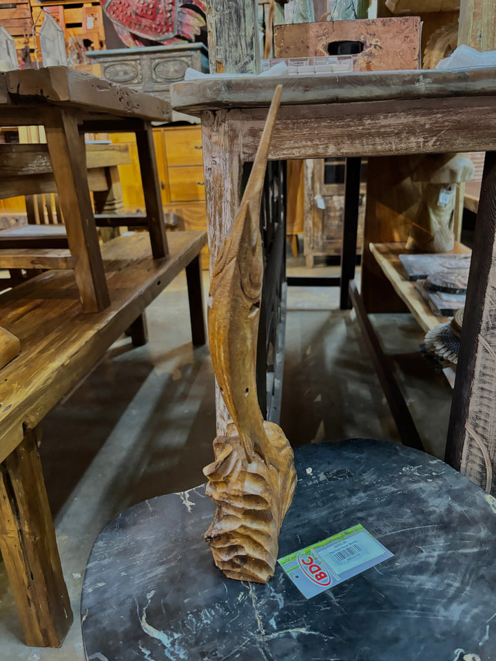 Teak Marlin Sculpture Broward Design Center