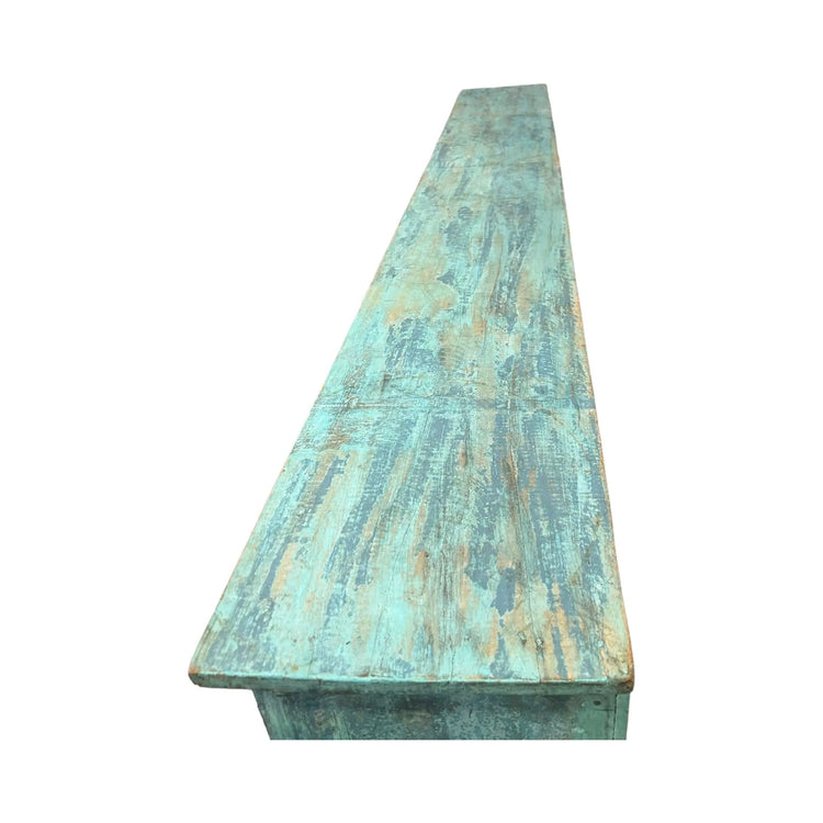 Distressed Purple and Blue Oriental Cabinet - Broward Design Center