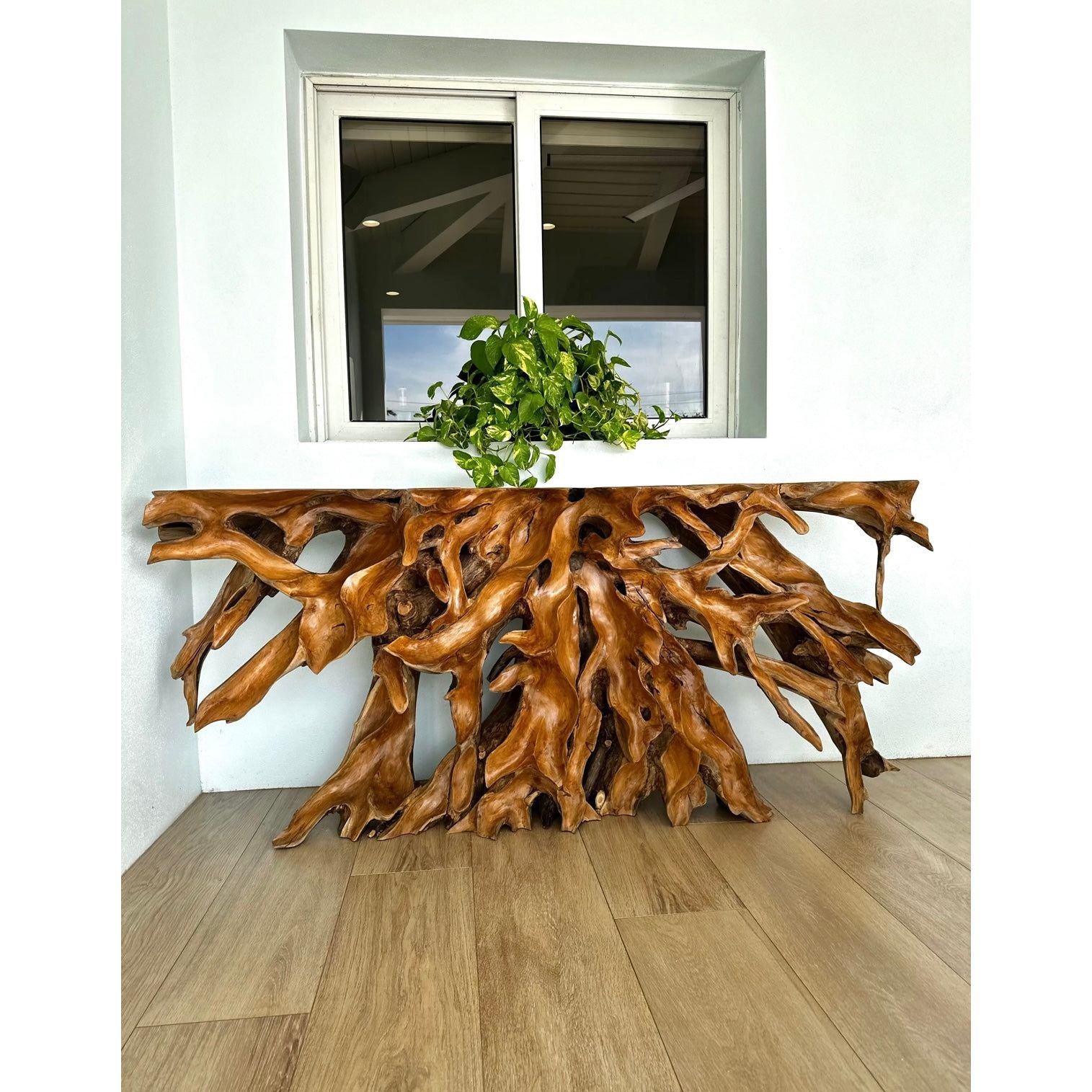 Teak Root Console With Carving Deco XL Anteak