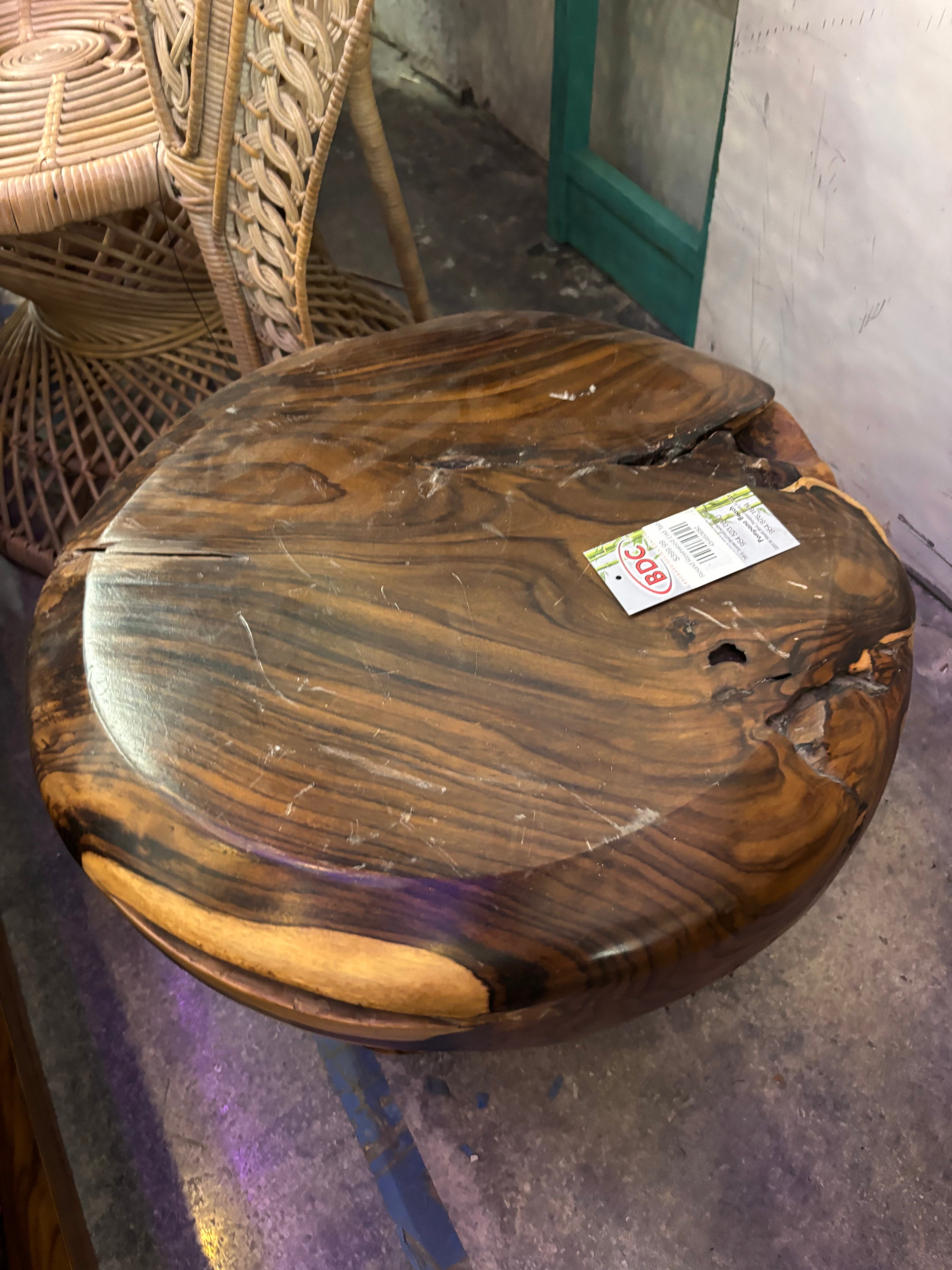 Round Rosewood End Table Broward Design Center