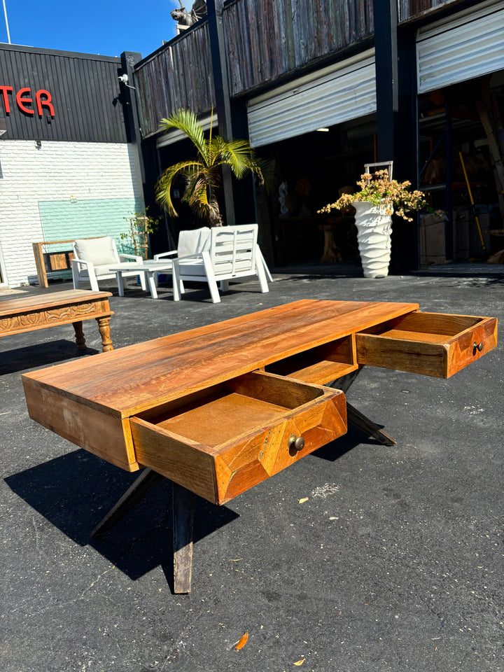 W/D Iron Coffee Table - 45 x 20 x 20 in India Sourcing